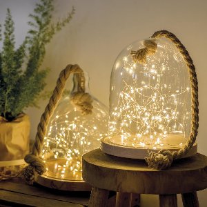 LED Strangbeleuchtung - silber/warmes weiss, PVC, 45cm-10L