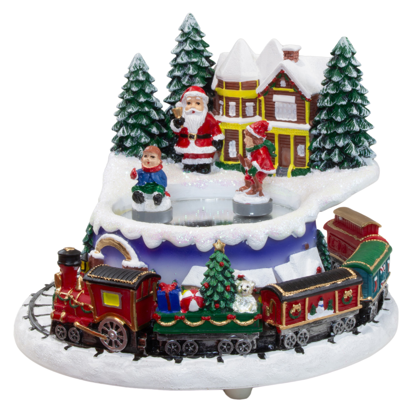 Spieluhr Eisbahn, Höhe ca. 16cm - Polyresin/Glas