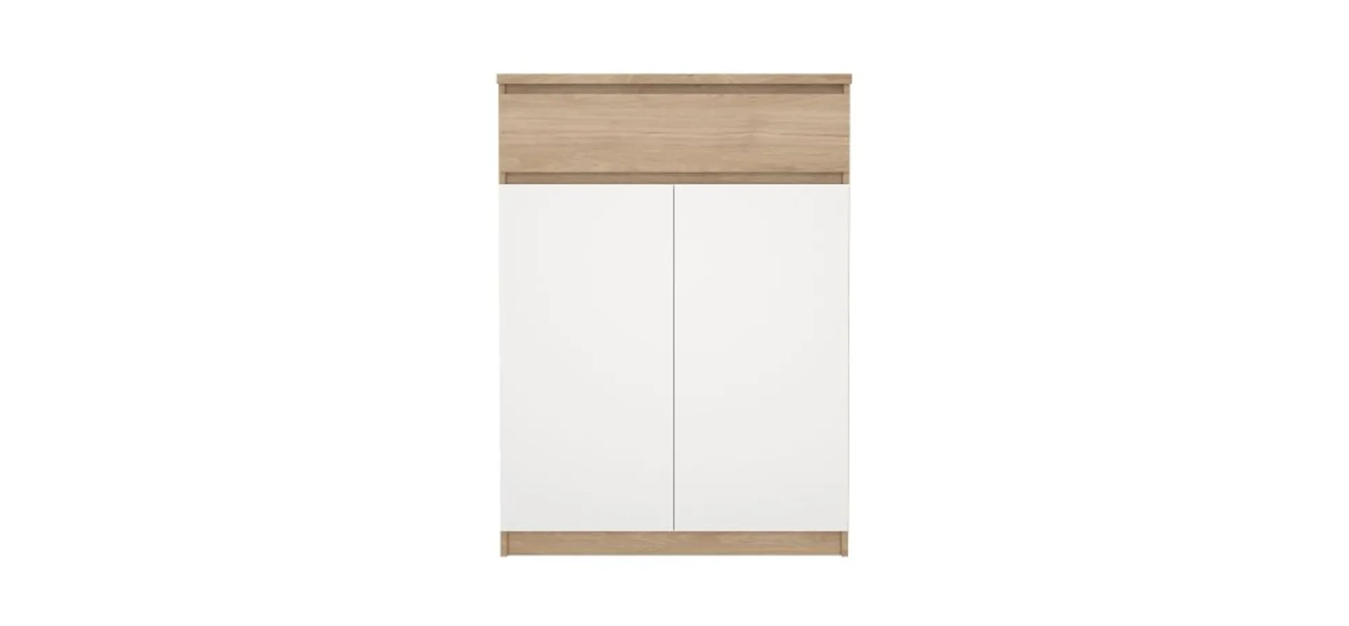 Schuhschrank - B ca. 81 cm, Jackson Hickory Nachbildung, Weiß
