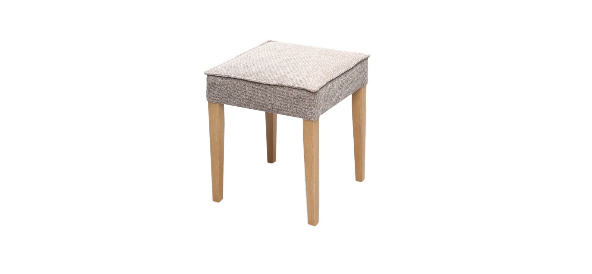 Hocker - LB ca. 42X42 cm, Stoff, Taupe/Grau