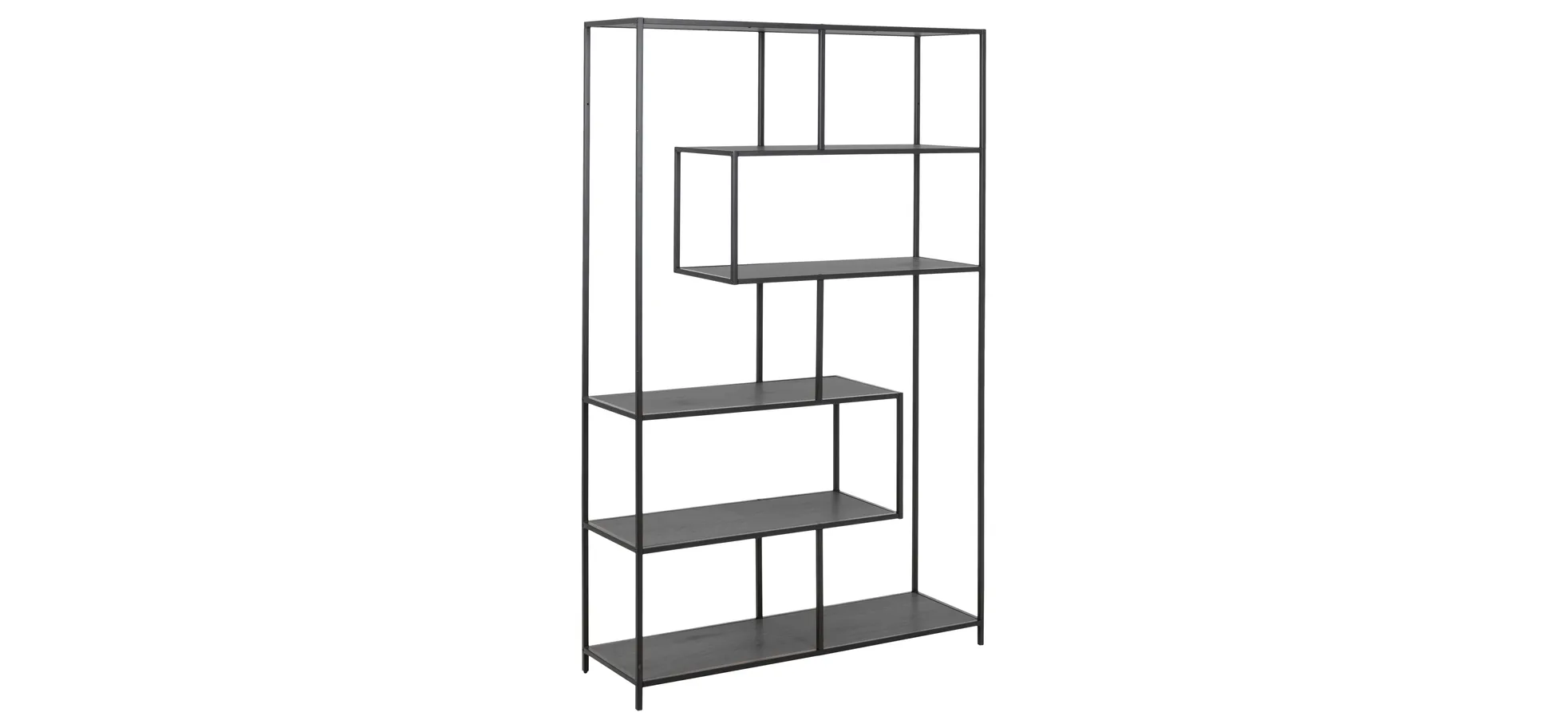 Bücherregal - Esche schwarz, Schwarz 
