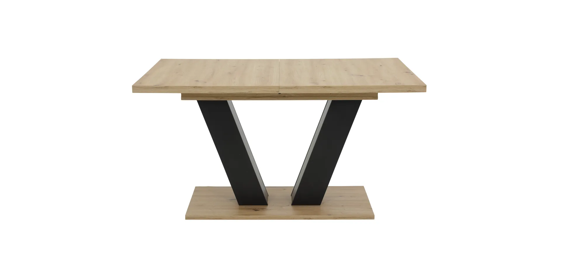 Esstisch - ausziehbar, LB ca. 140x90 cm, Artisan Eiche Nachbildung, Schwarz
