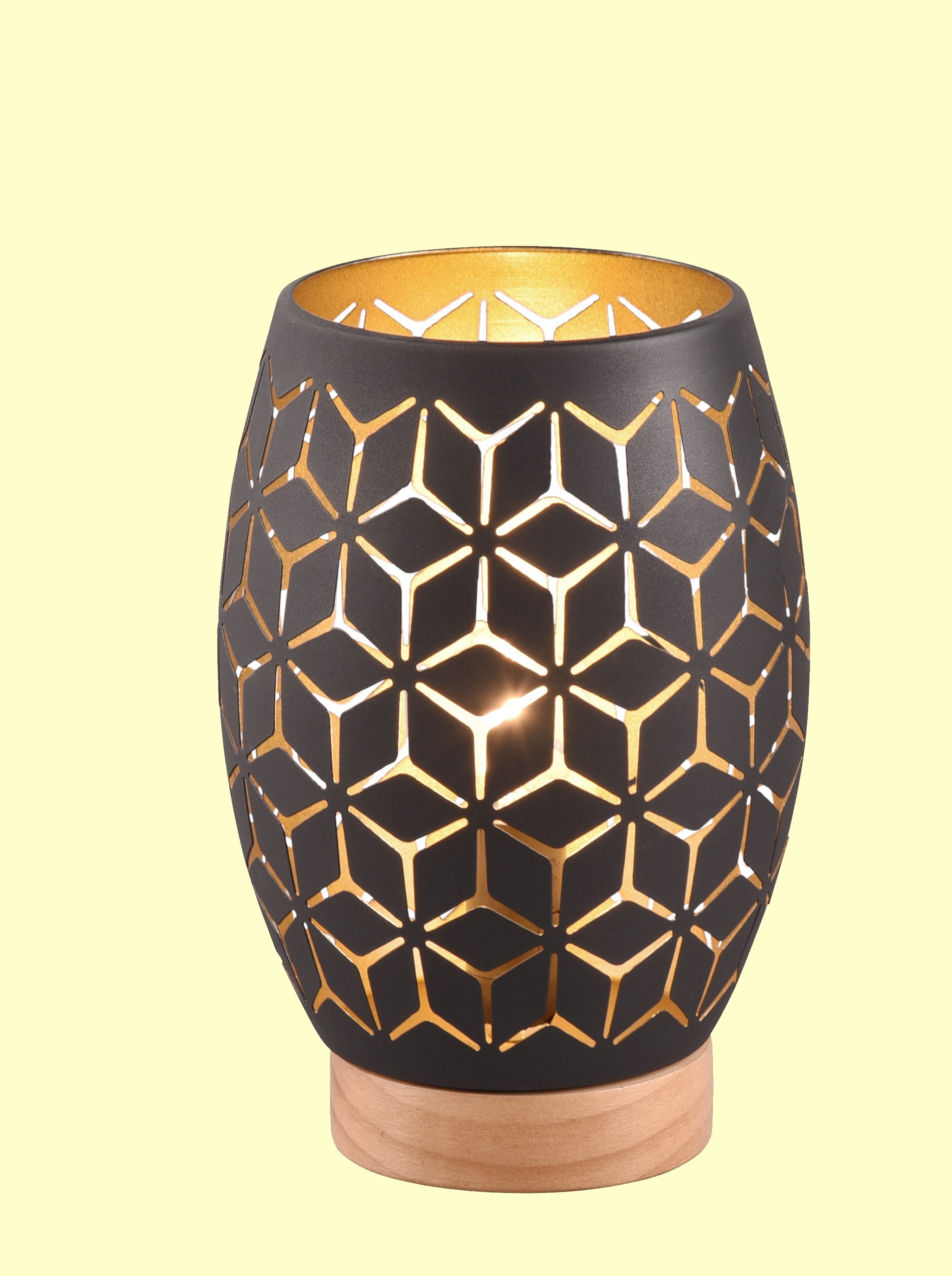 Tischleuchte Bidar - Metall-Design/schwarz-gold, ca. Höhe 21,5x Ø15 cm
