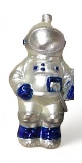 Weihnachtsbaumkugel Astronaut - ca. 12,5cm, silber/blau