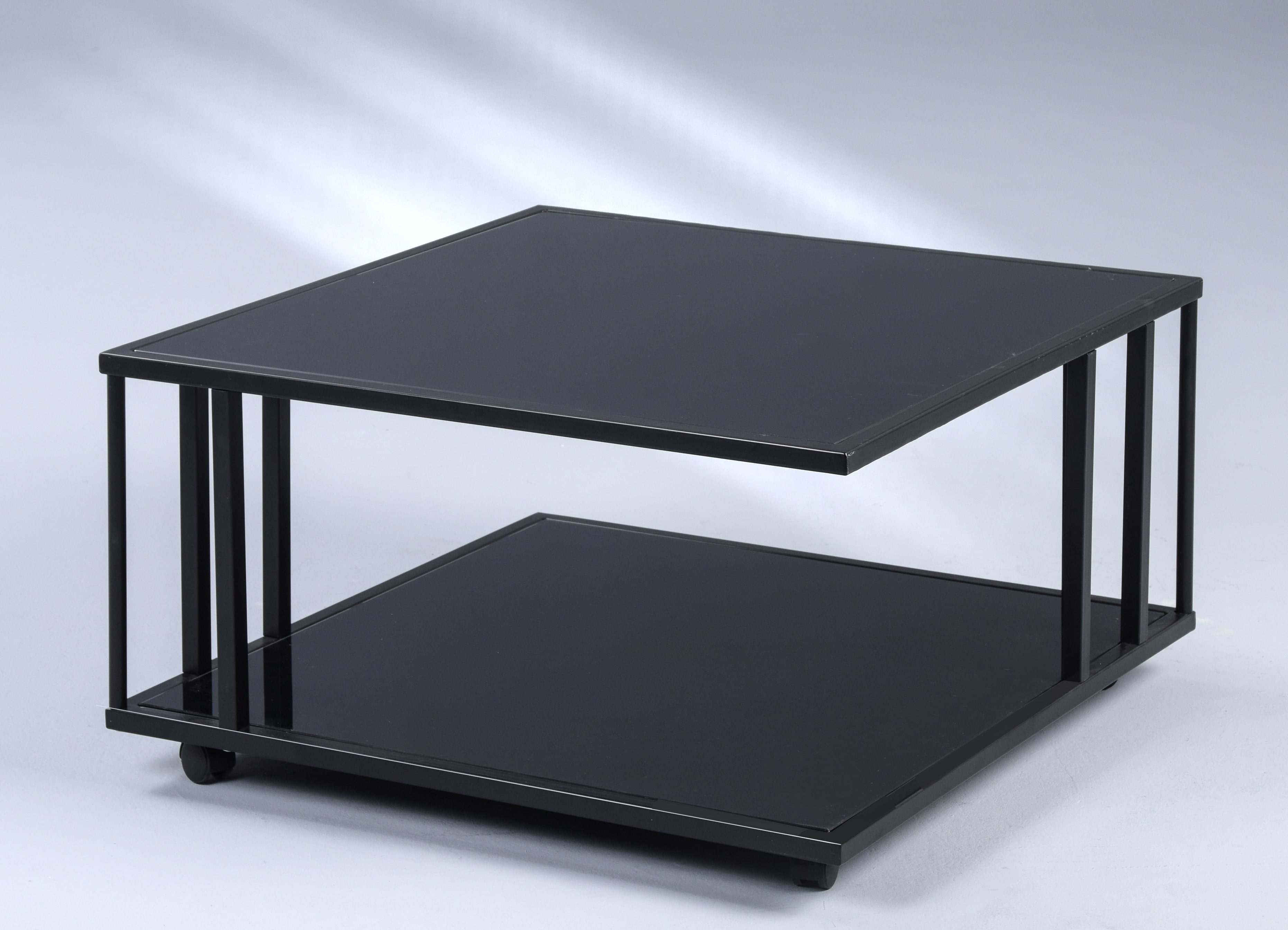 Couchtisch, Glas schwarz lackiert, 75x75cm - Mailin