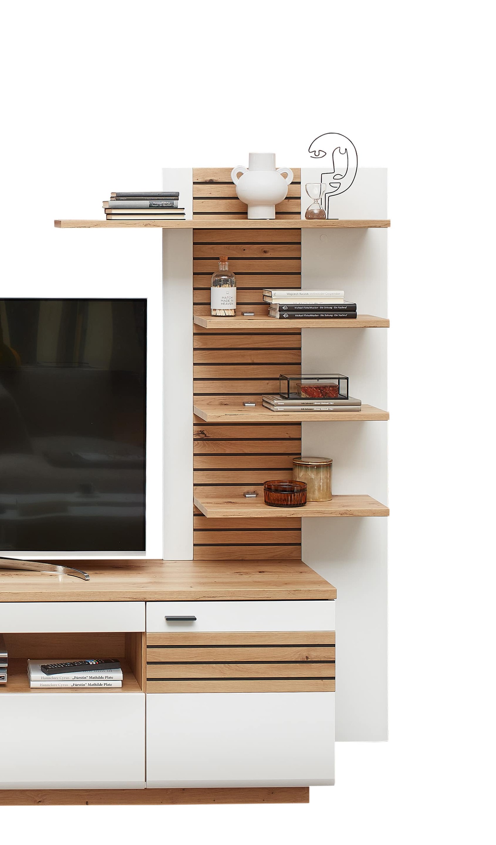 Wandpaneel, weiß matt MDF, Leistenoptik - LS25 Duron