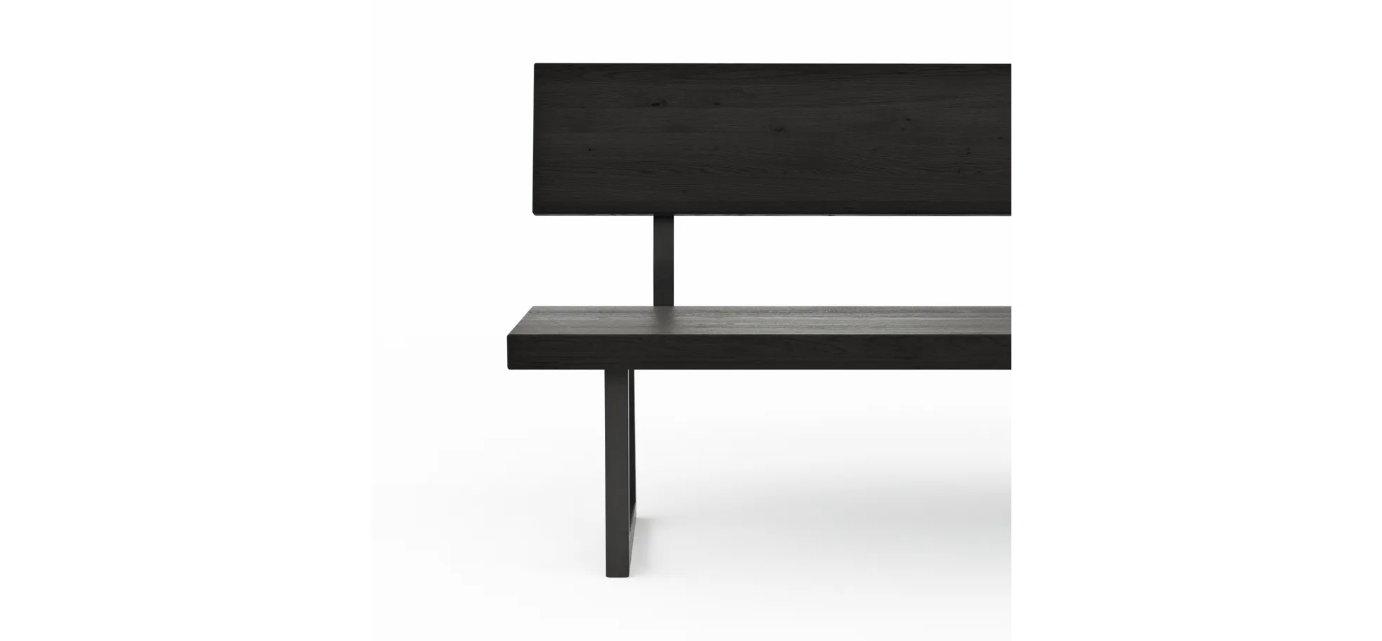 Holzbank Clifton - mit Rückenlehne, Breite ca. 200cm, Zerreiche massiv, smoked