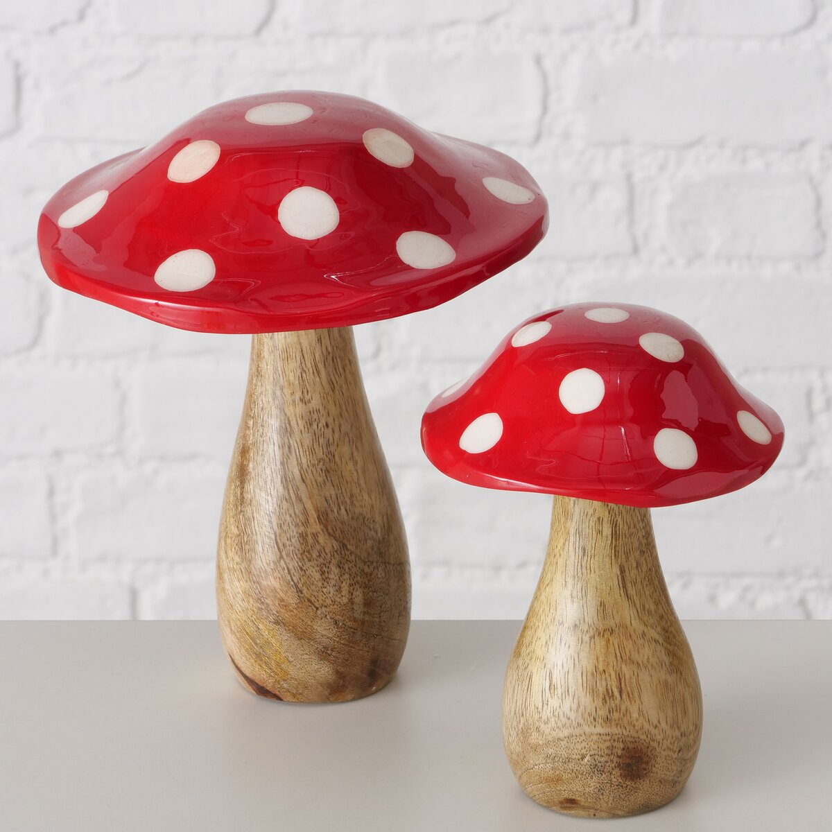 Dekoaufsteller Fliegenpilz, klein - H 15,00 cm, Mango