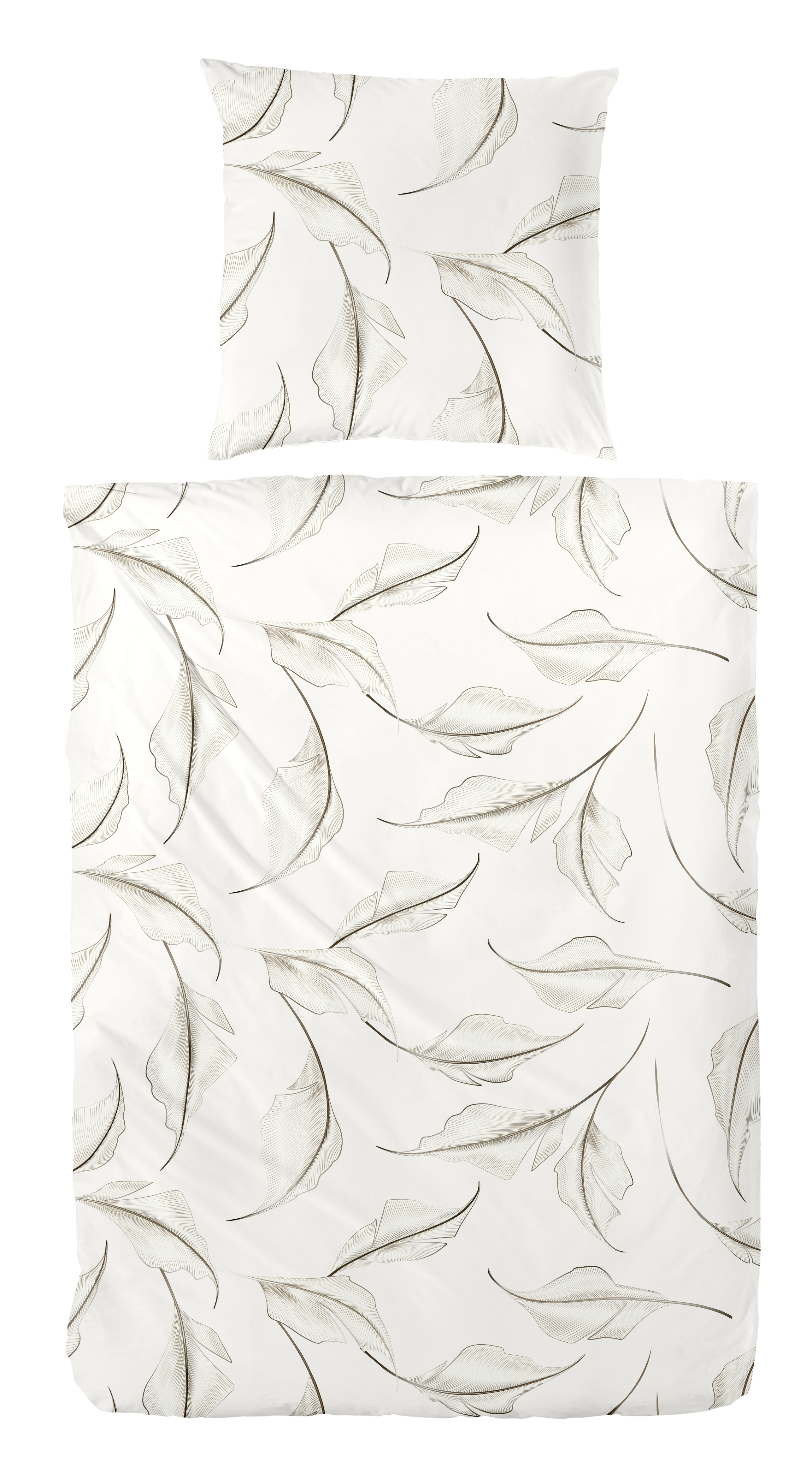 Mako-Satin-Bettwäsche, 135x200cm, creme - 100% Baumwolle