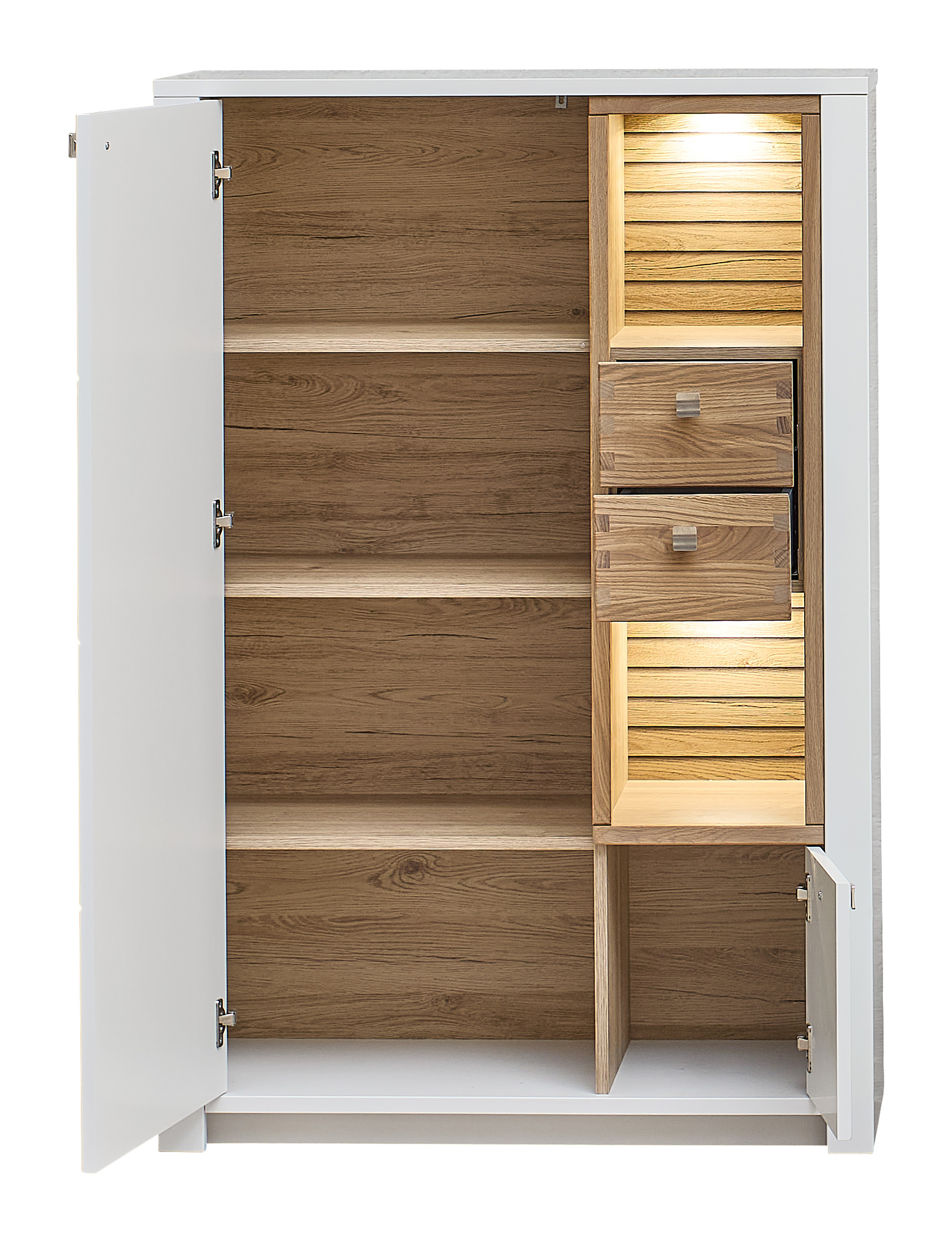 Stauraumelem.mit Bel., weiß matt - MyStyle 1006