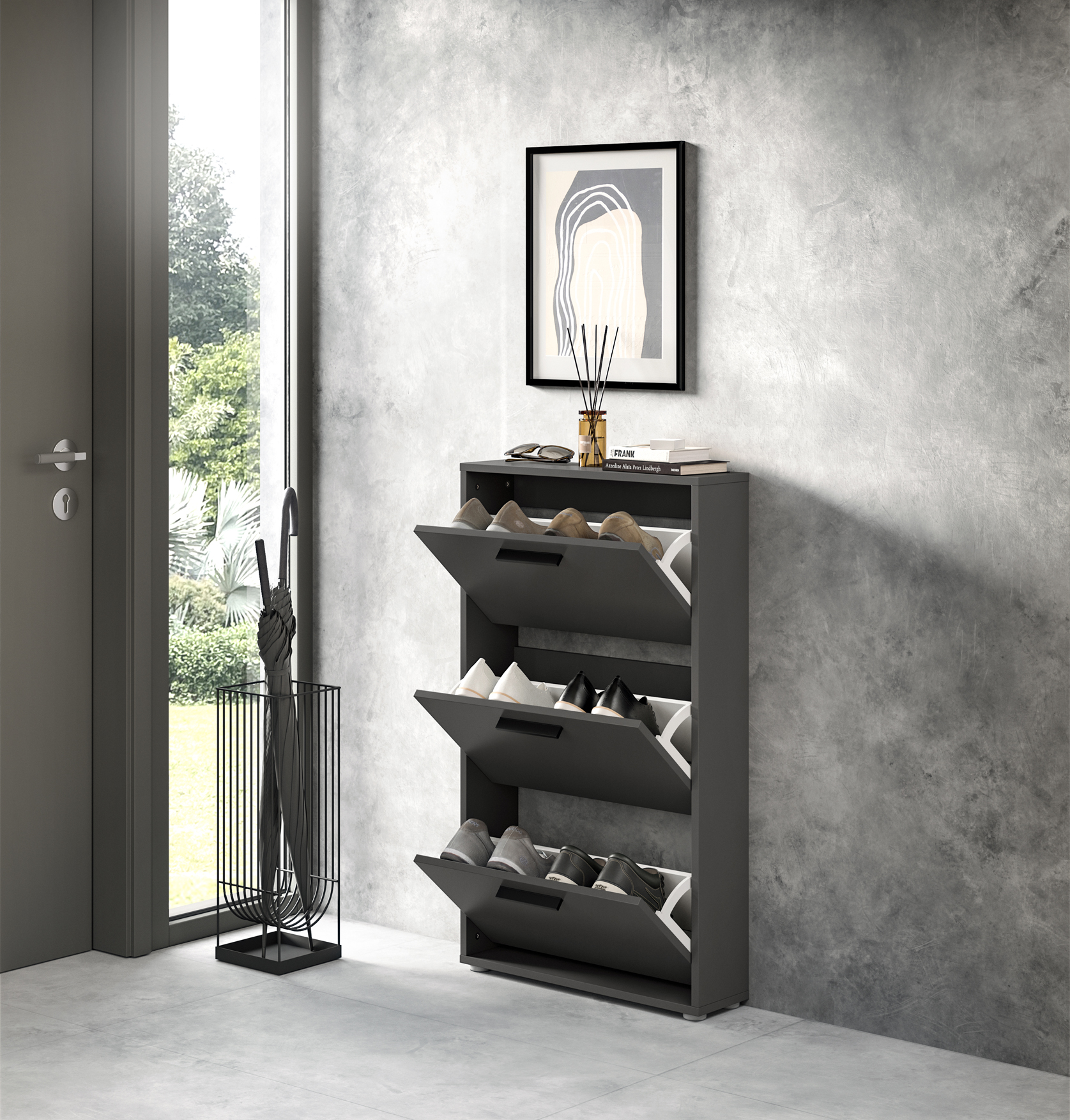 Schuhkipper, anthrazit Dekor - MyStyle 6018