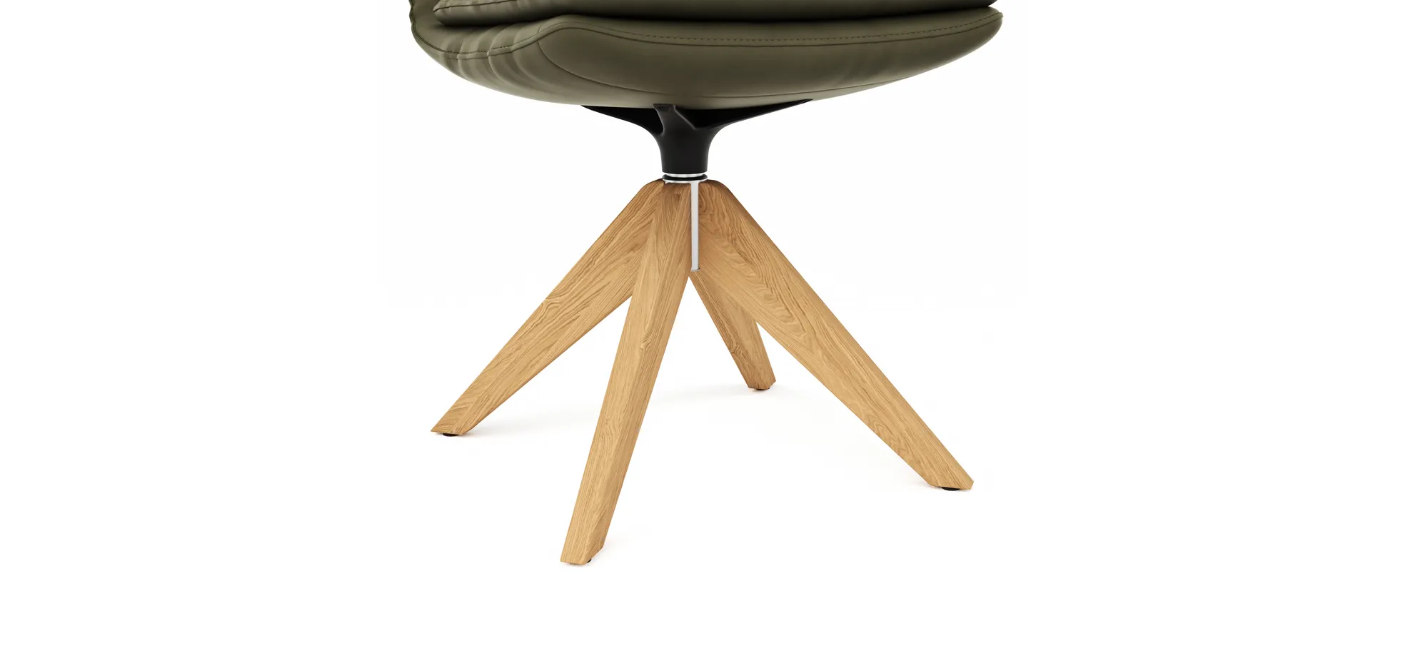 Polsterstuhl Macano - drehbar, Leder, Olive
