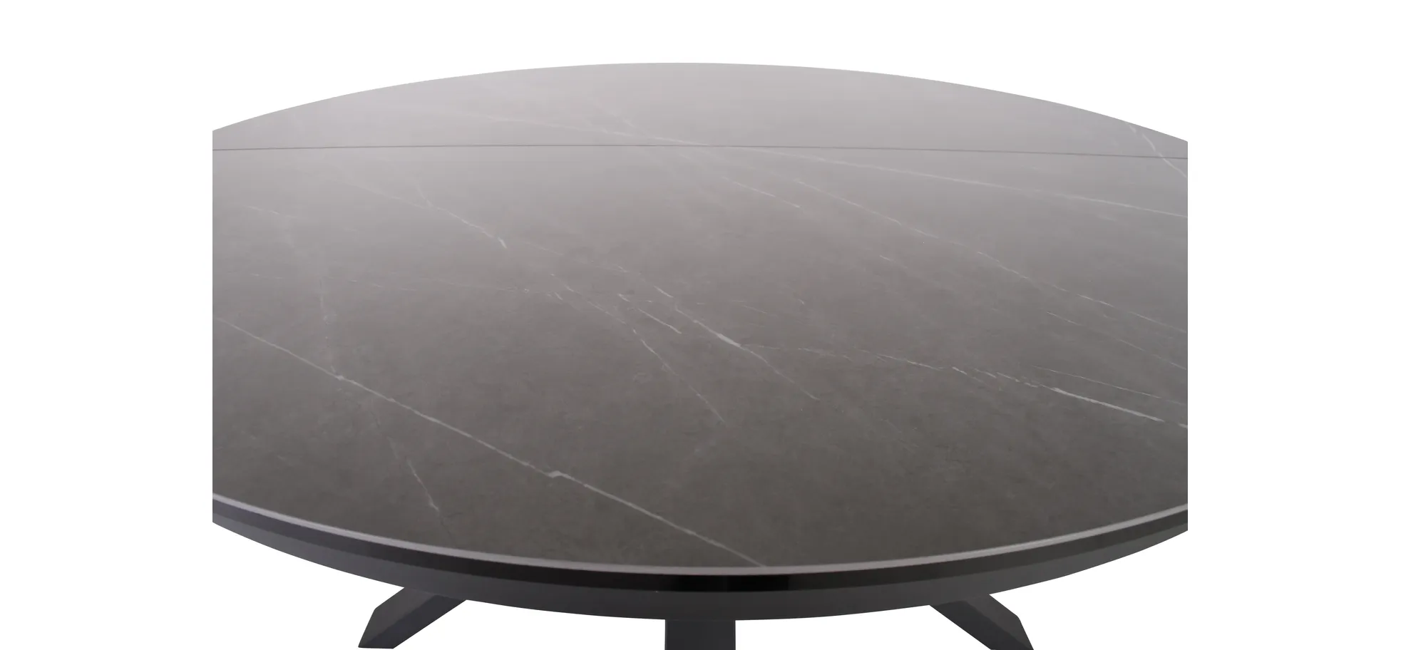 Esstisch MAIJA - ausziehbar, Ø/H ca. 120x76 cm, Glaskeramik, Steingrau Esstisch MAIJA - ausziehbar, Ø/H ca. 120x76 cm, Glaskeramik, Steingrau