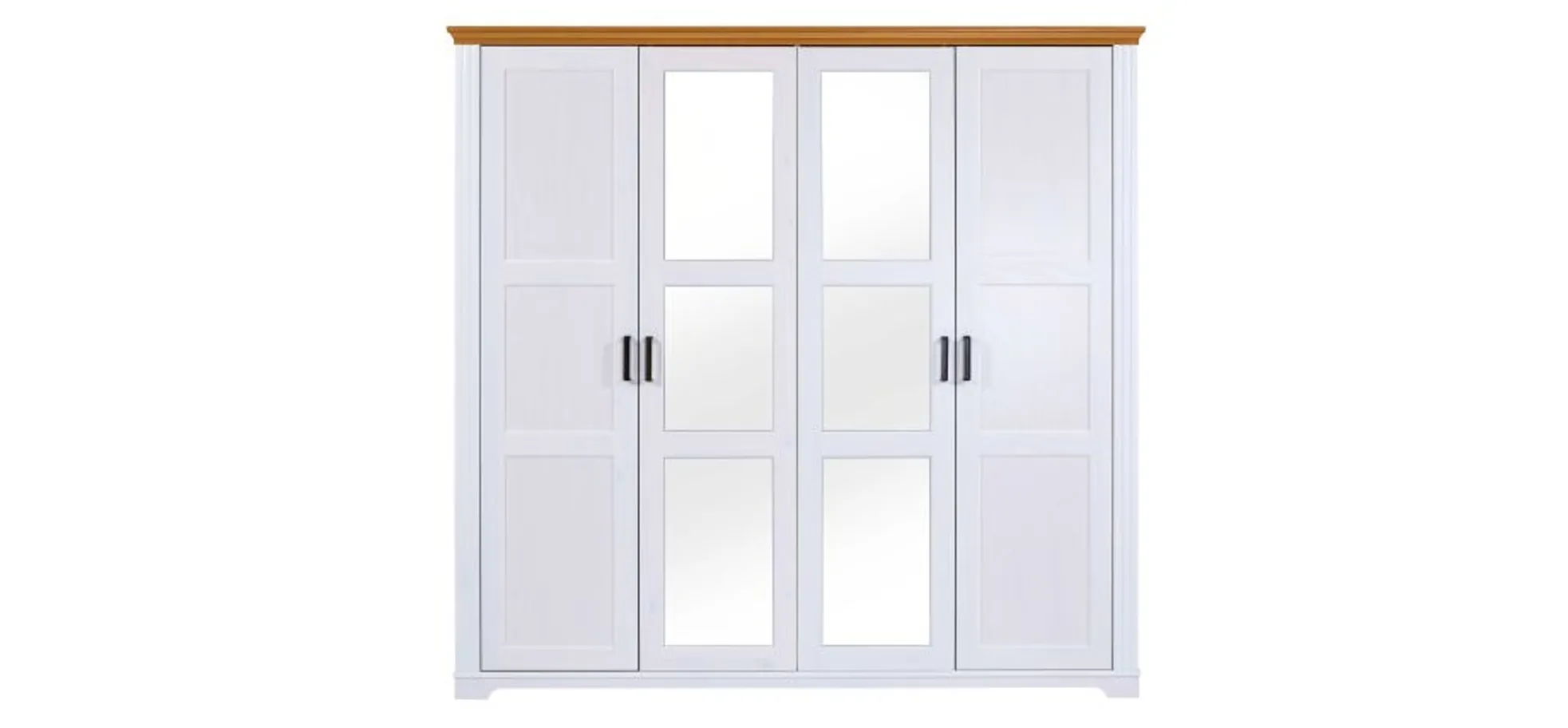 Drehtürenschrank - B ca. 215 cm, Weiß, Oak Colori