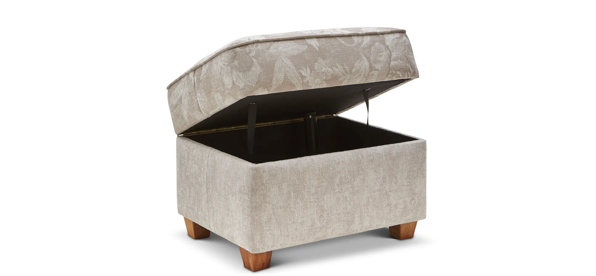 Hocker Brunswick Romantic - mit Stauraum, Stoff, Mehrfarbig