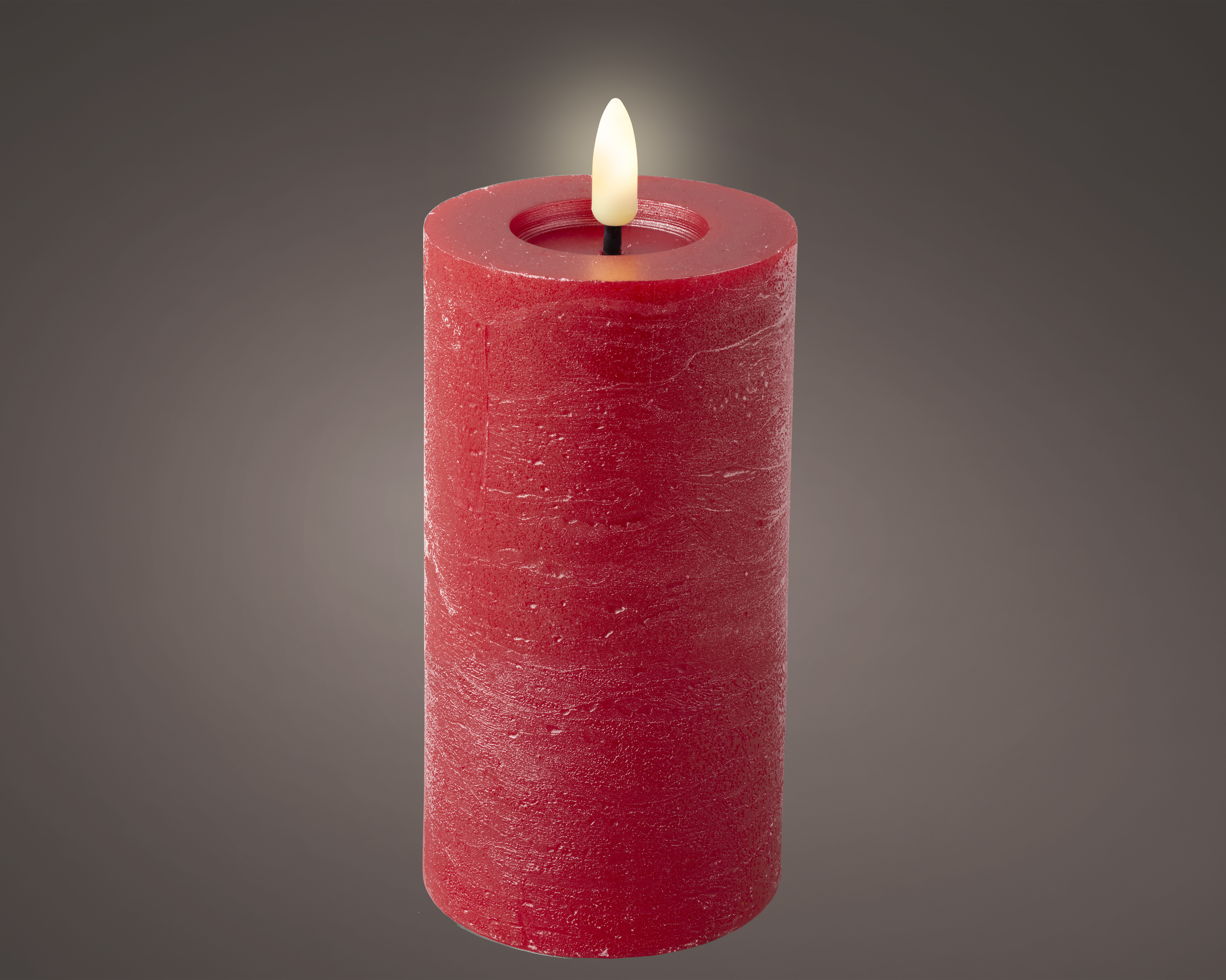 LED Kerze Wachs - rot, Ø7.00-H15.00cm-1L