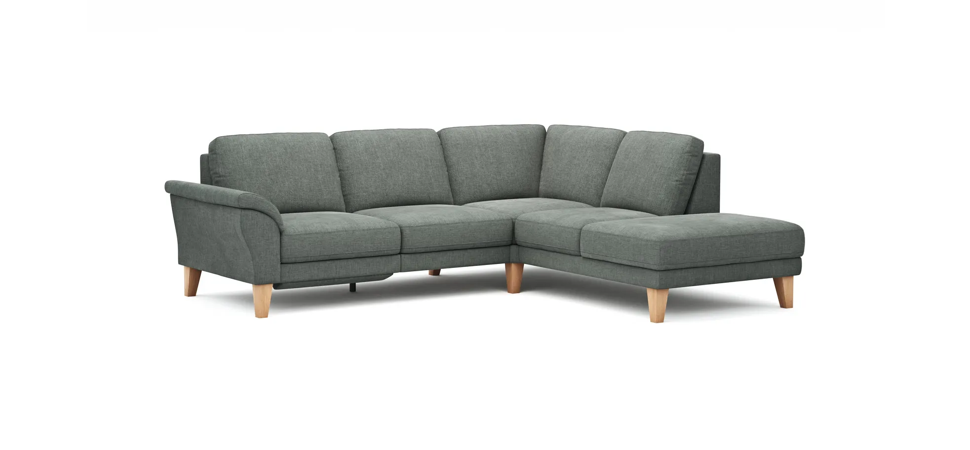 Ecksofa Rockport A - 2,5-Sitzer mit Ecke rechts inkl. Relaxfunktion (motorisch), Stoff, Grau