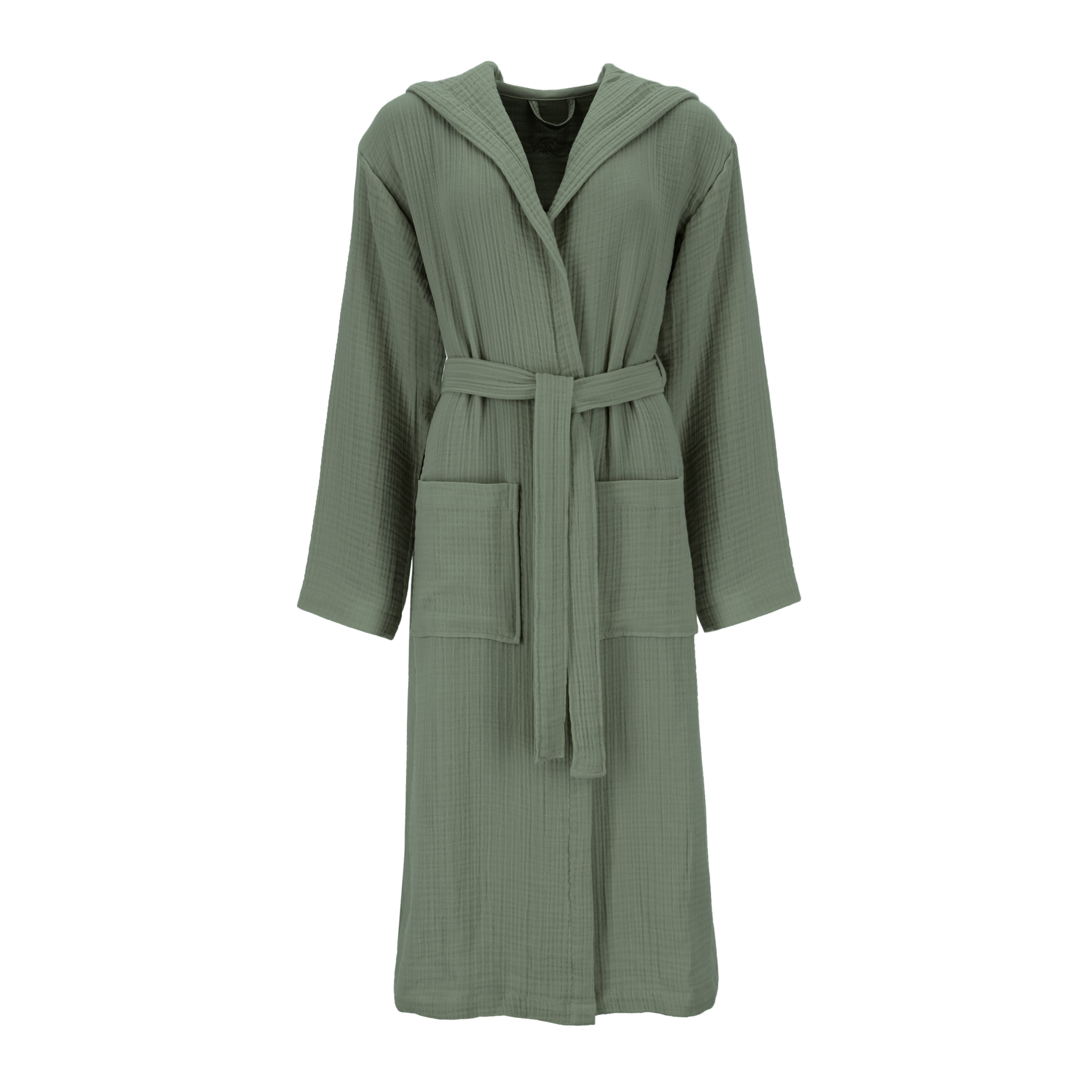 Unisex Musselin-Bademantel green L/XL - Mantel Silent
