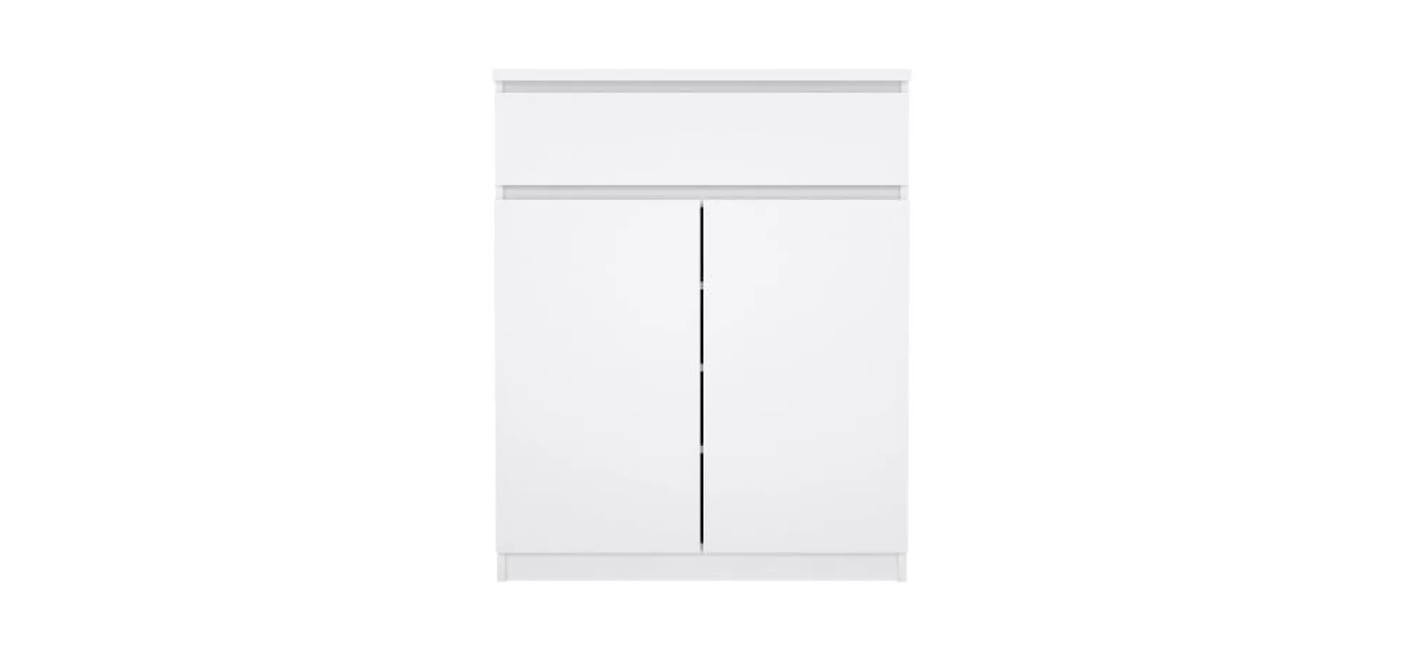 Kommode - B ca. 81 cm, Weiß Hochglanz