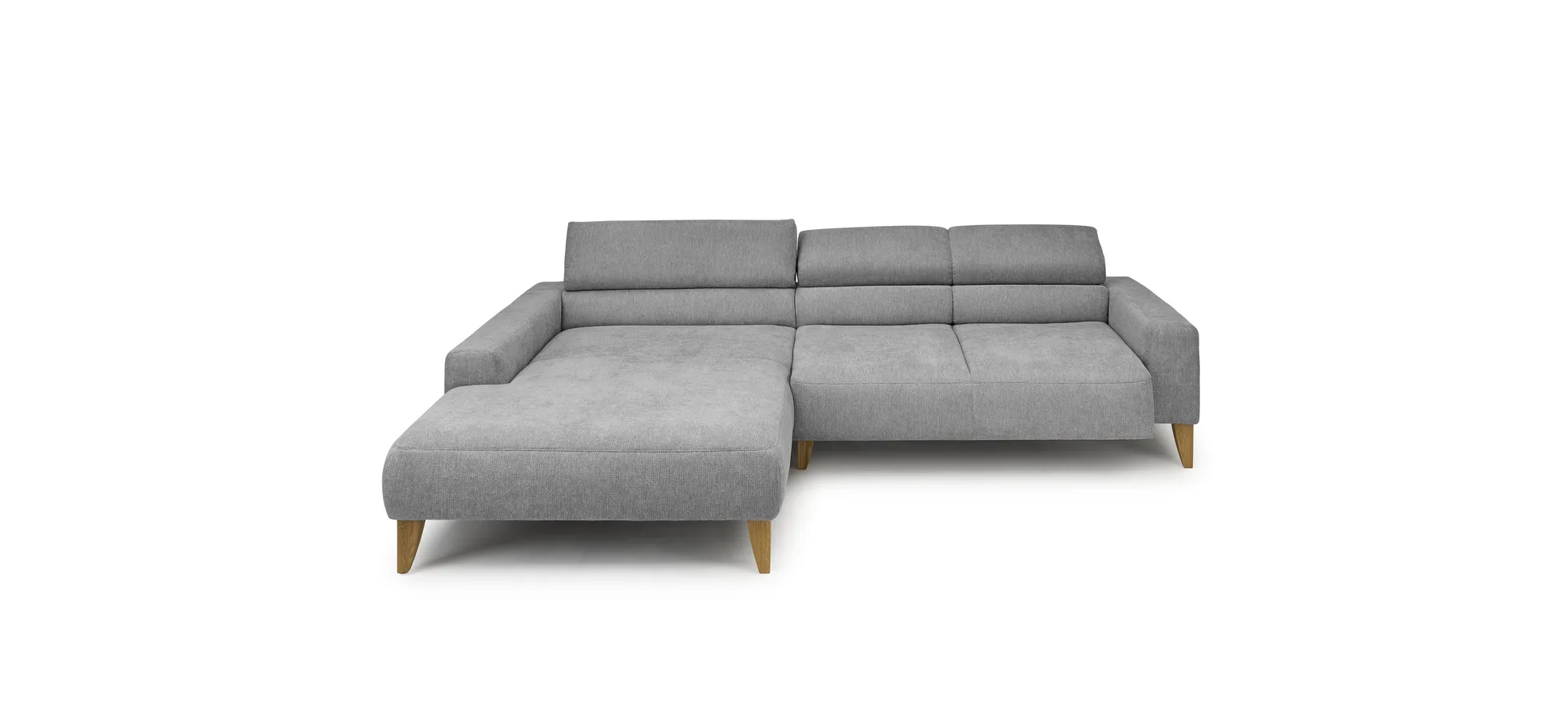 Ecksofa CHENOA - Longchair links und 2-Sitzer, Sitzvorzug motorisch, Stoff, Steingrau Ecksofa CHENOA - Longchair links und 2-Sitzer, Sitzvorzug motorisch, Stoff, Steingrau