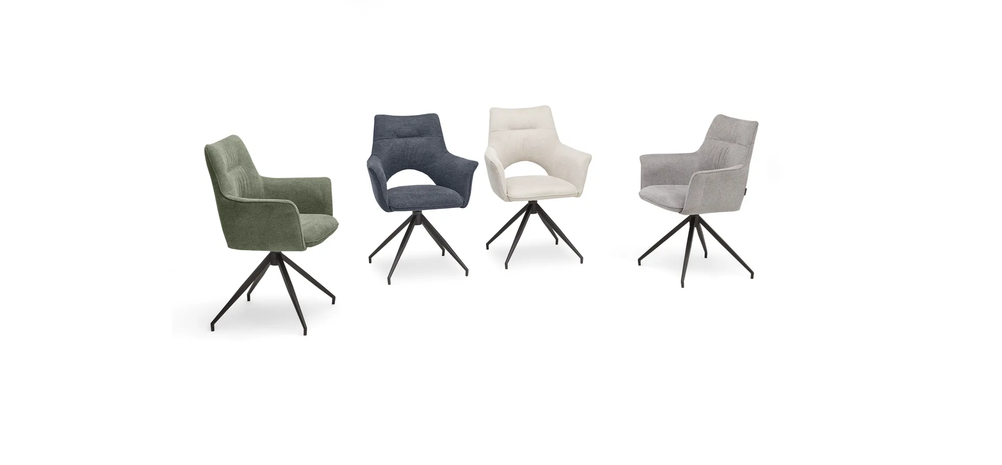 Vierfußstuhl mit Armlehnen, blau - Maleen