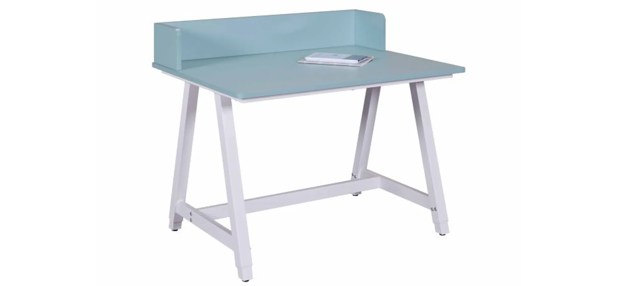 Schreibtisch - höhenverstellbar, LB ca. 80x60 cm, Blau, Weiß