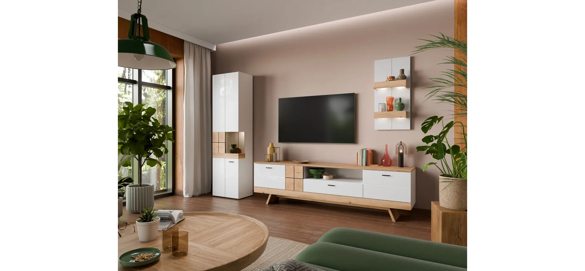 Lowboard, Eiche, Alpinweiß - MyStyle 1019