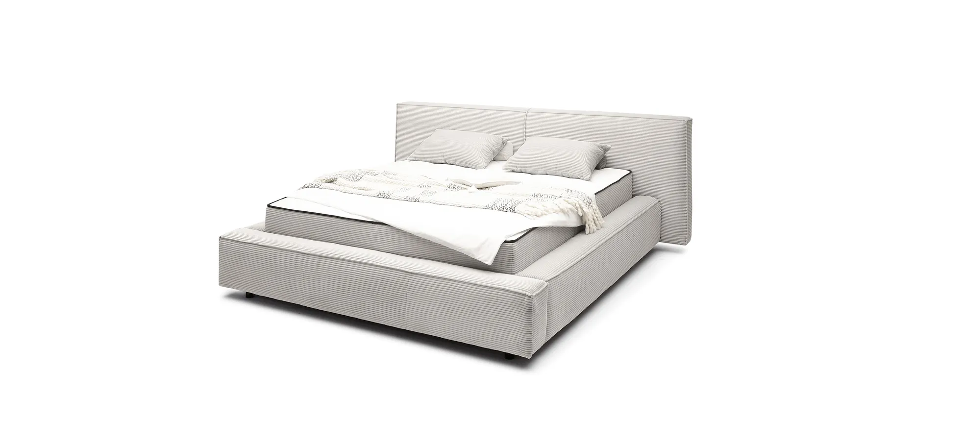 Polsterbett, Stoff dove, 180x200 cm - Edina