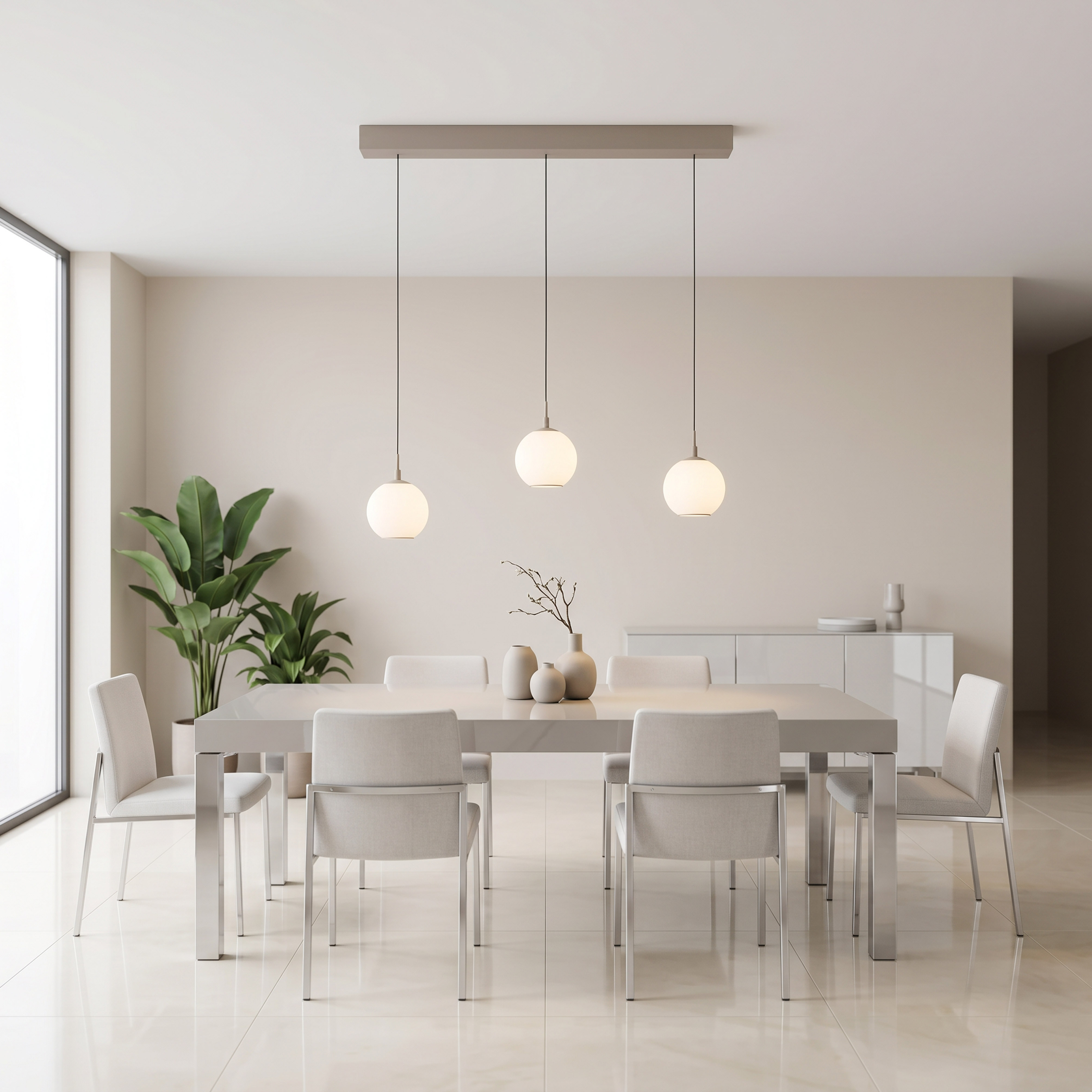 Pendelleuchte SANDORA - 3-flg., LED, sand, Höhenverstellbar