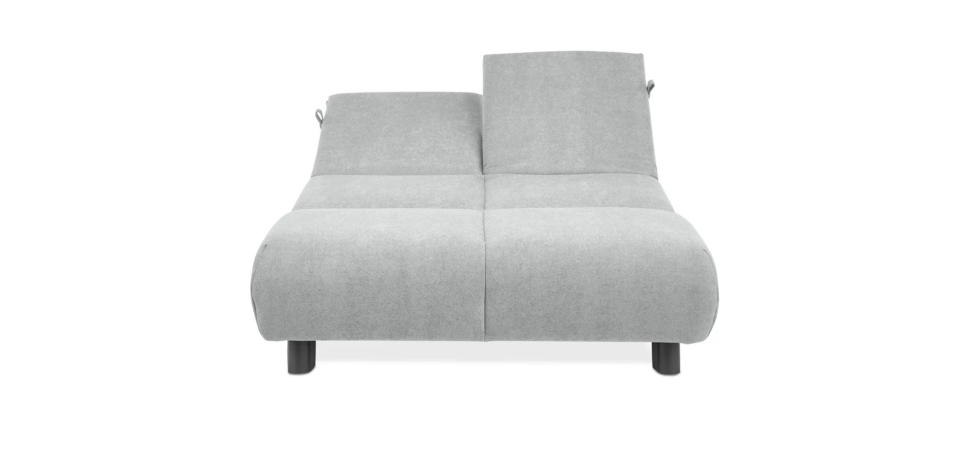  Faltsofa EBBY - 2-Sitzer ohne Armlehne, 140 cm inkl. Schlaffunktion/Relaxfunktion, Stoff, Grau