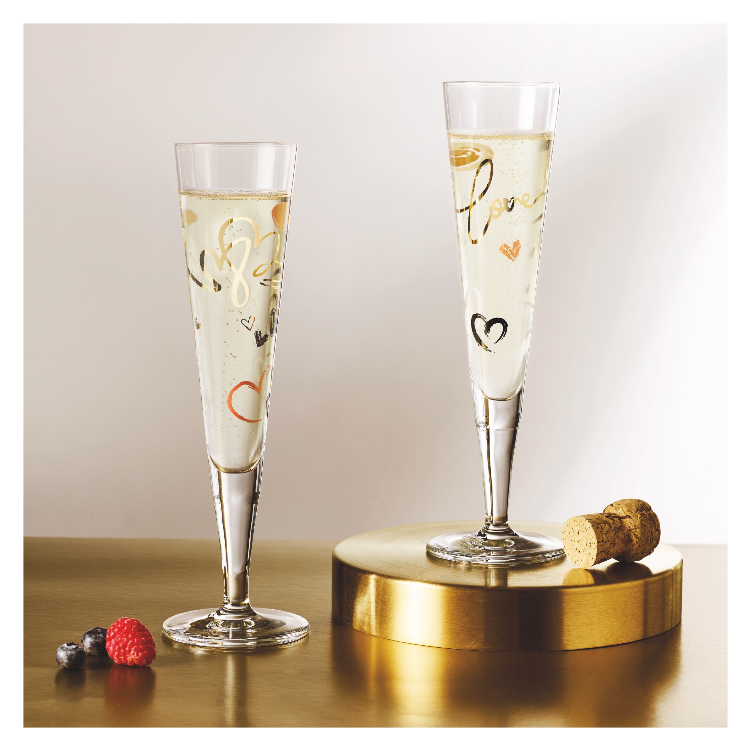 Ritzenhoff Champagnerglas-Set Goldnacht - 2-er Set, Love is in the Air | Love is in the Air | 7,2 cm | 24 cm | 7,2 cm