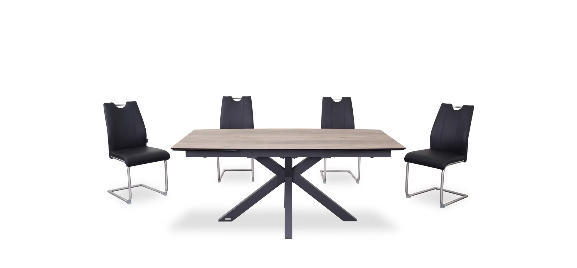 Esstisch, ausziehbar, Glaskeramik hellbraun - Melania