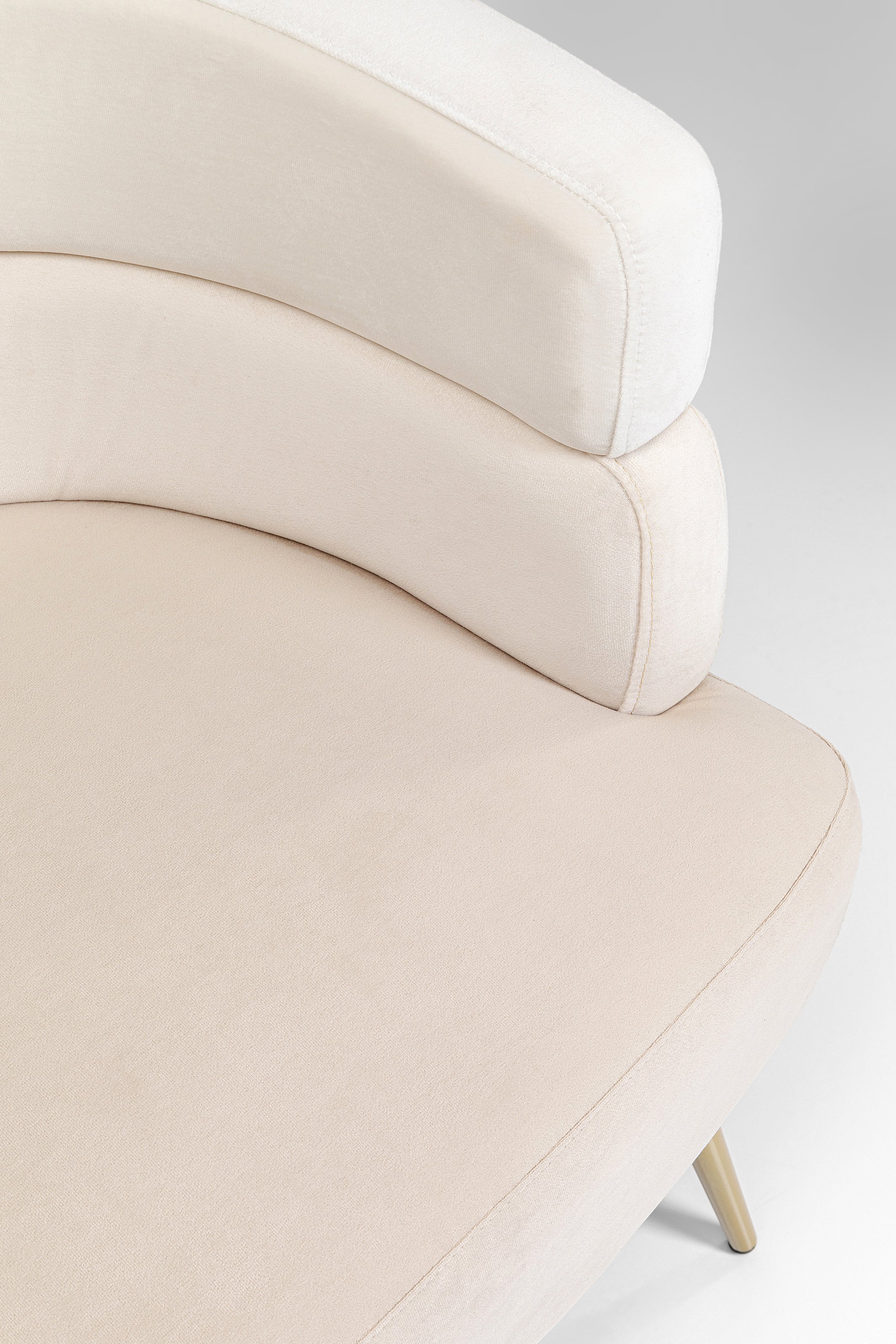 Sofa 2-sitzig Sandwich, creme, Samtoptik - Möbel