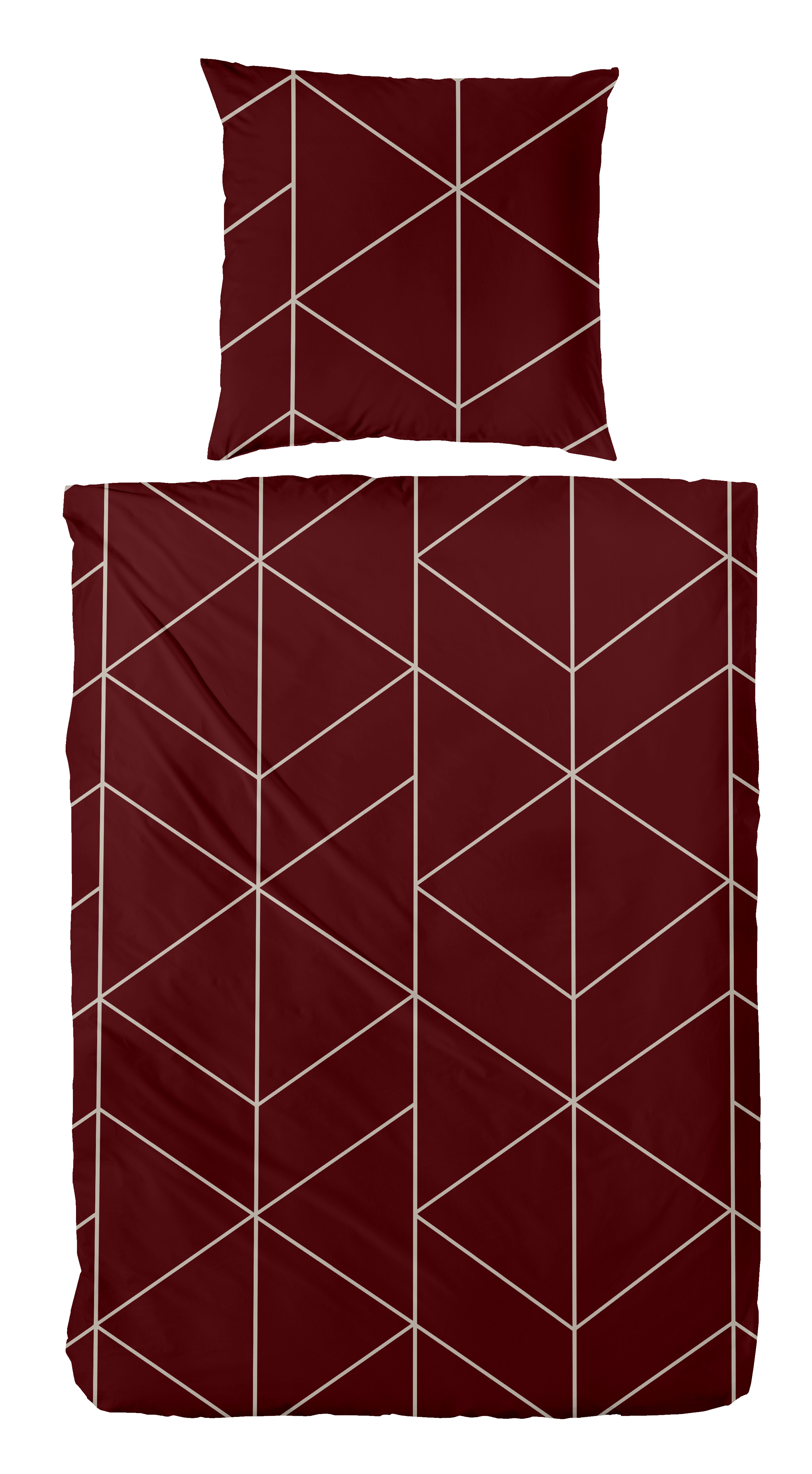 Mako-Satin-Bettwäsche, 155x220cm, rot - 100% Baumwolle