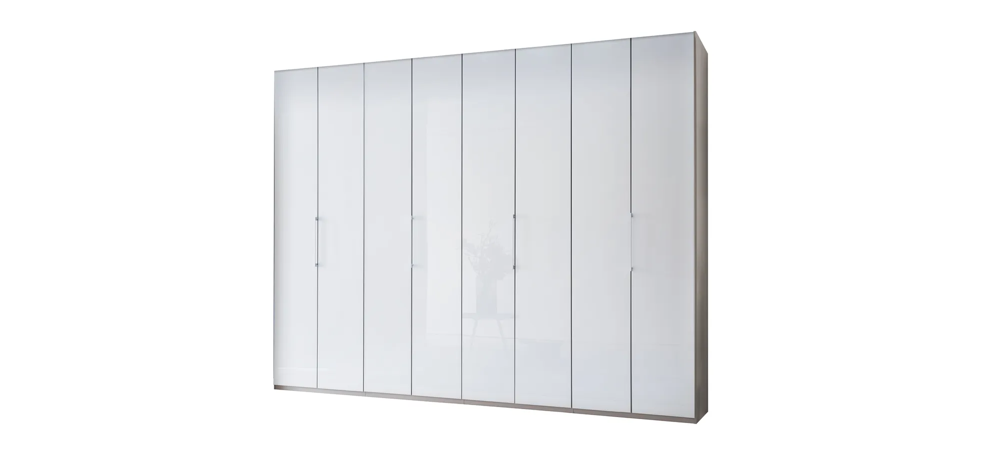 Drehtürenschrank - B. ca. 300 cm, Glas Weiß