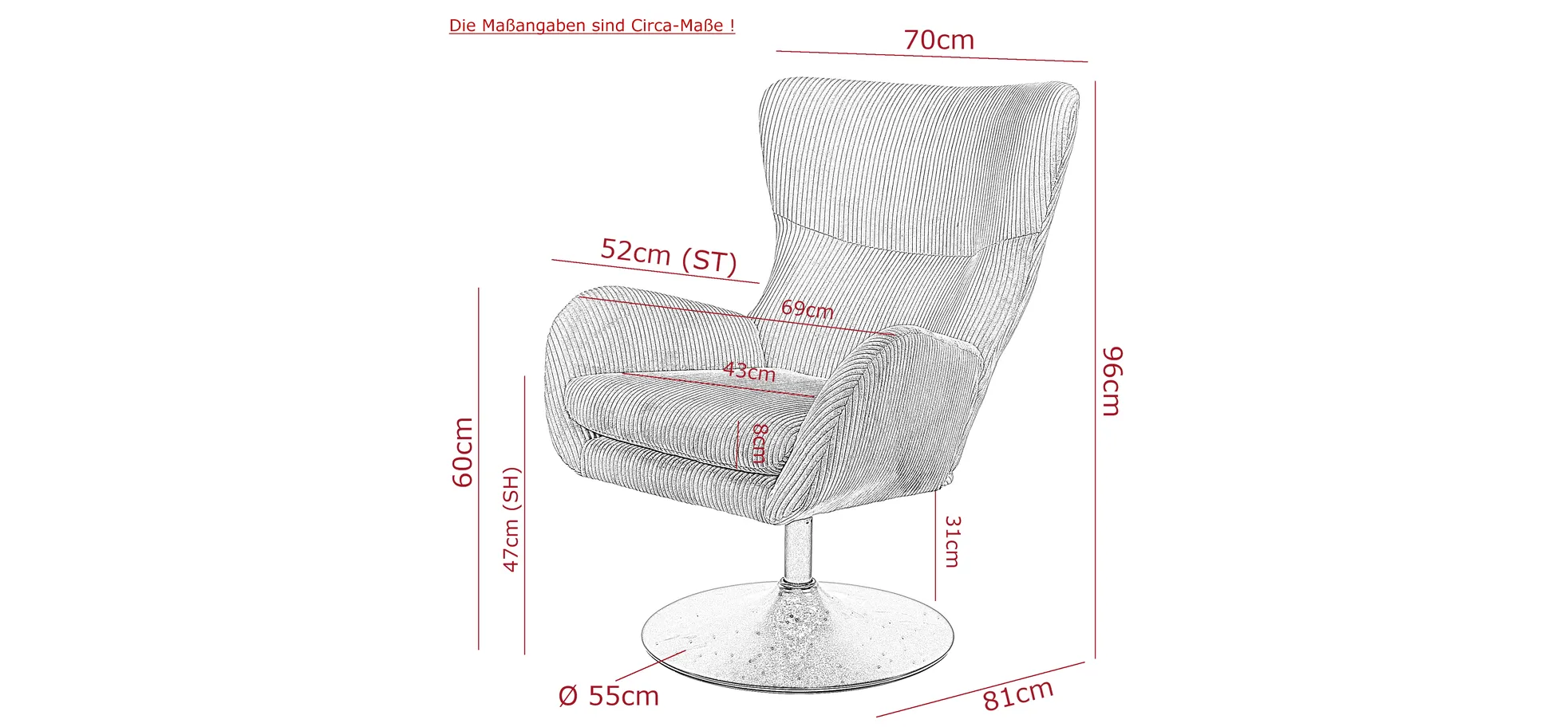 Sessel, dunkelgrau - MyStyle 2159