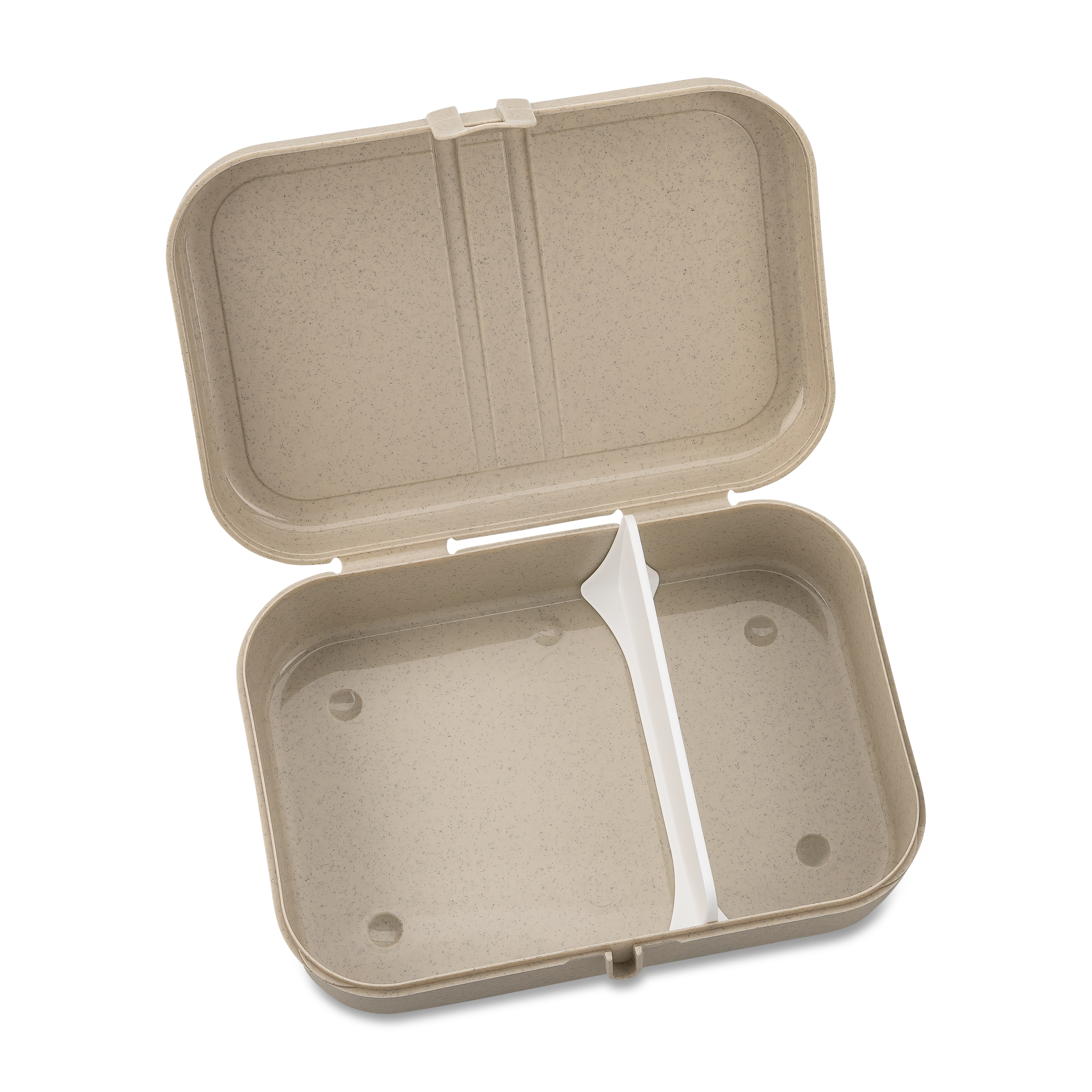 Lunchbox mit Trennsteg, nature desert sand - mit Clipverschluss, 100% CO2-neutral