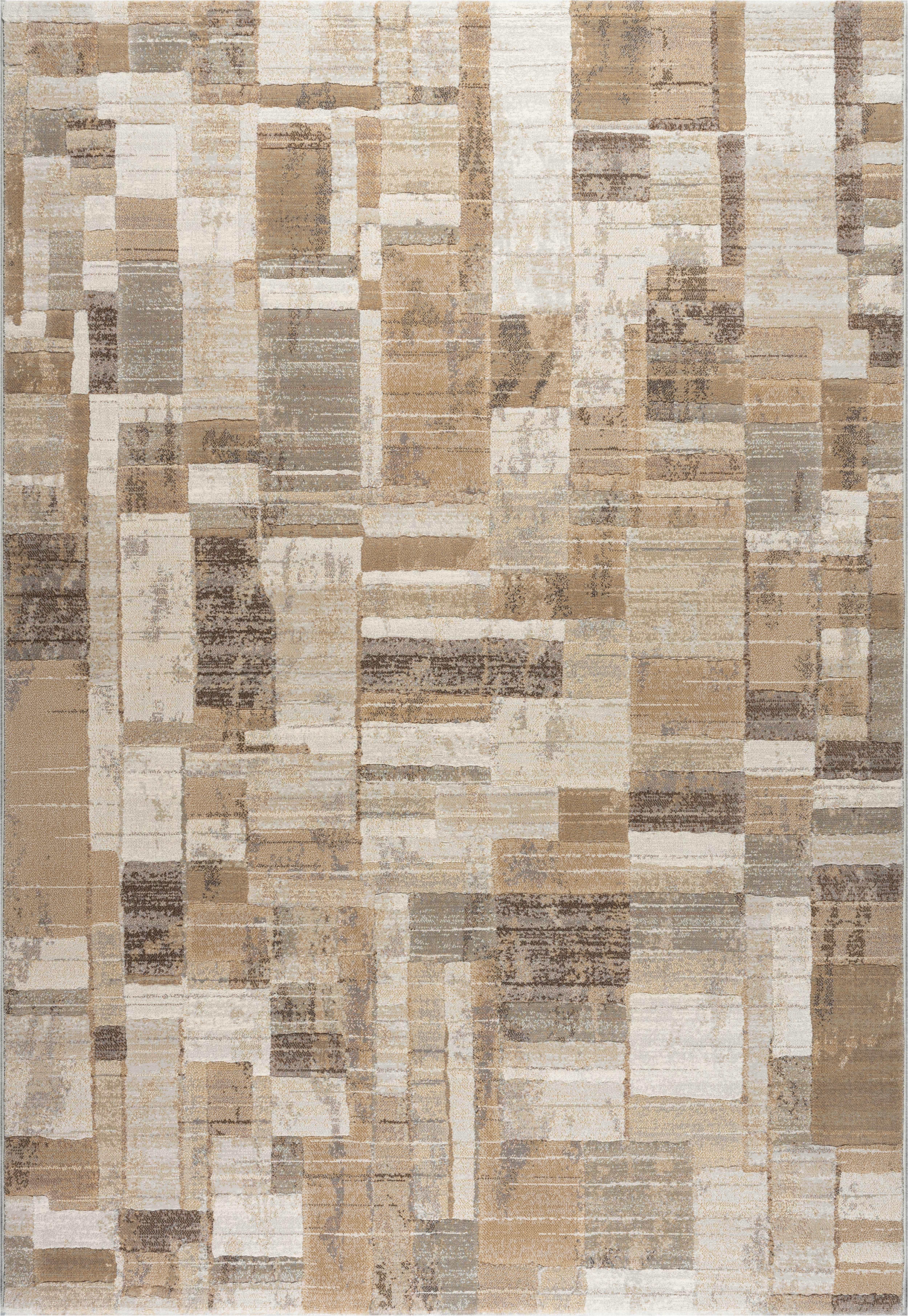 Webteppich, weiß-braun-grau, 160x230 cm - Rargentum