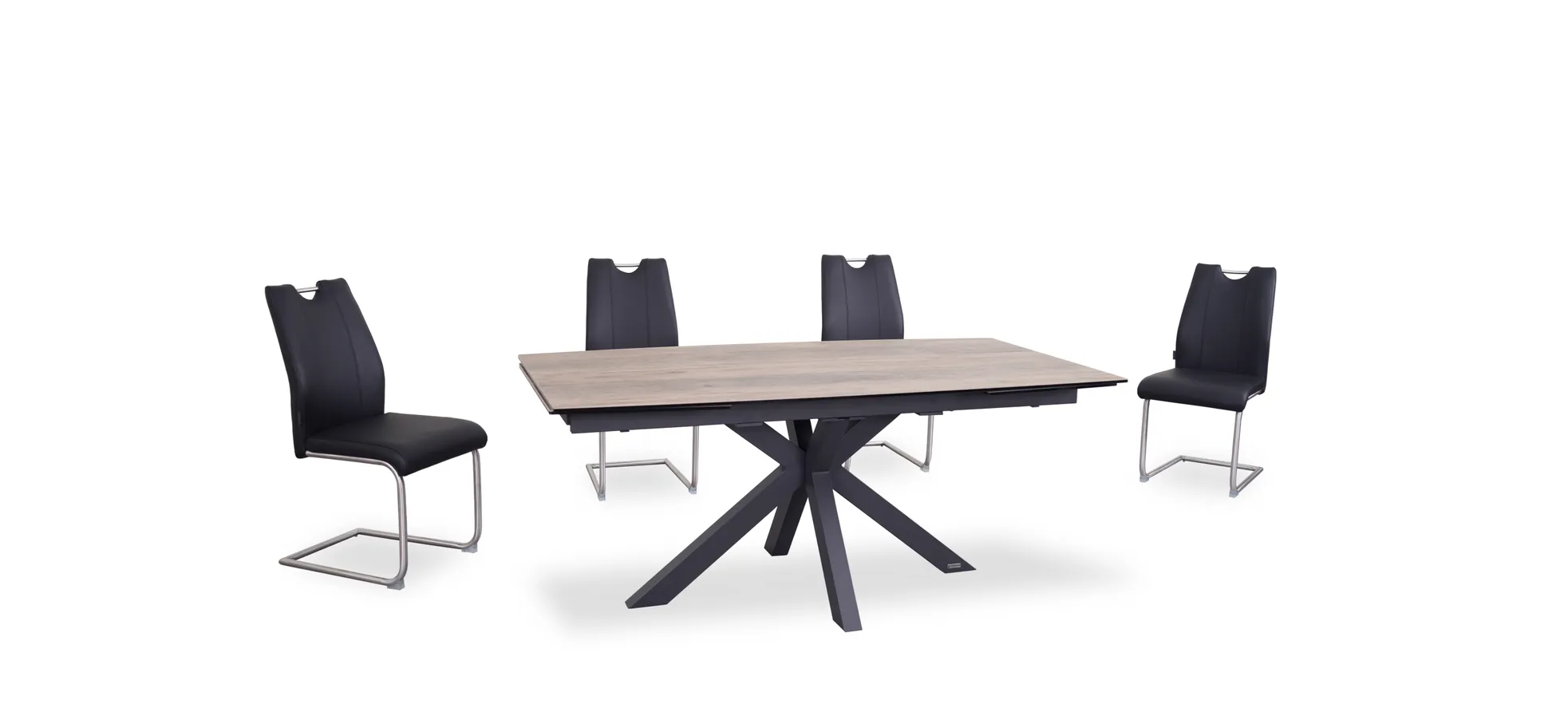 Esstisch, ausziehbar, Glaskeramik hellbraun - Melania