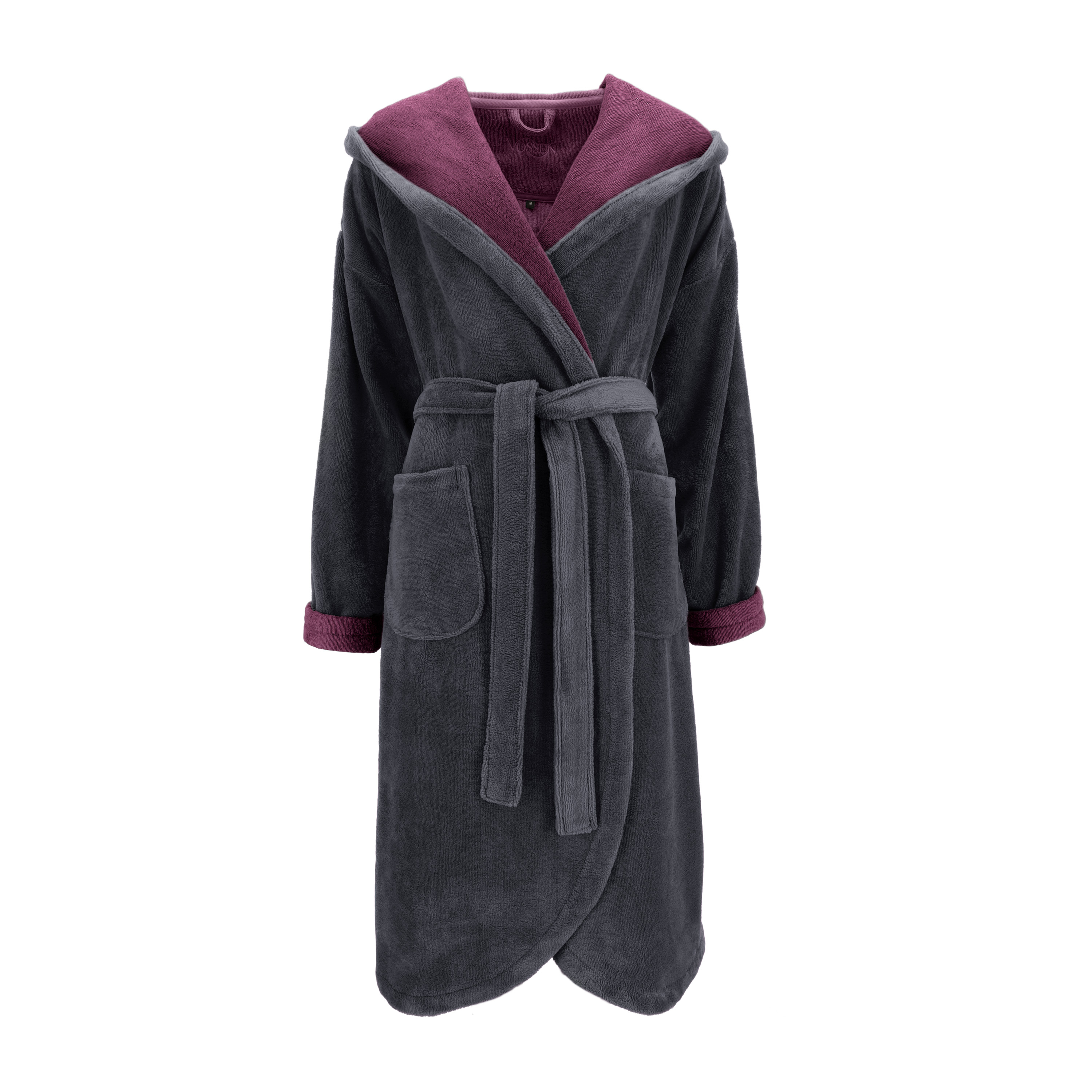 Damen-Bademantel Carmen graphit/elderberry - Größe M