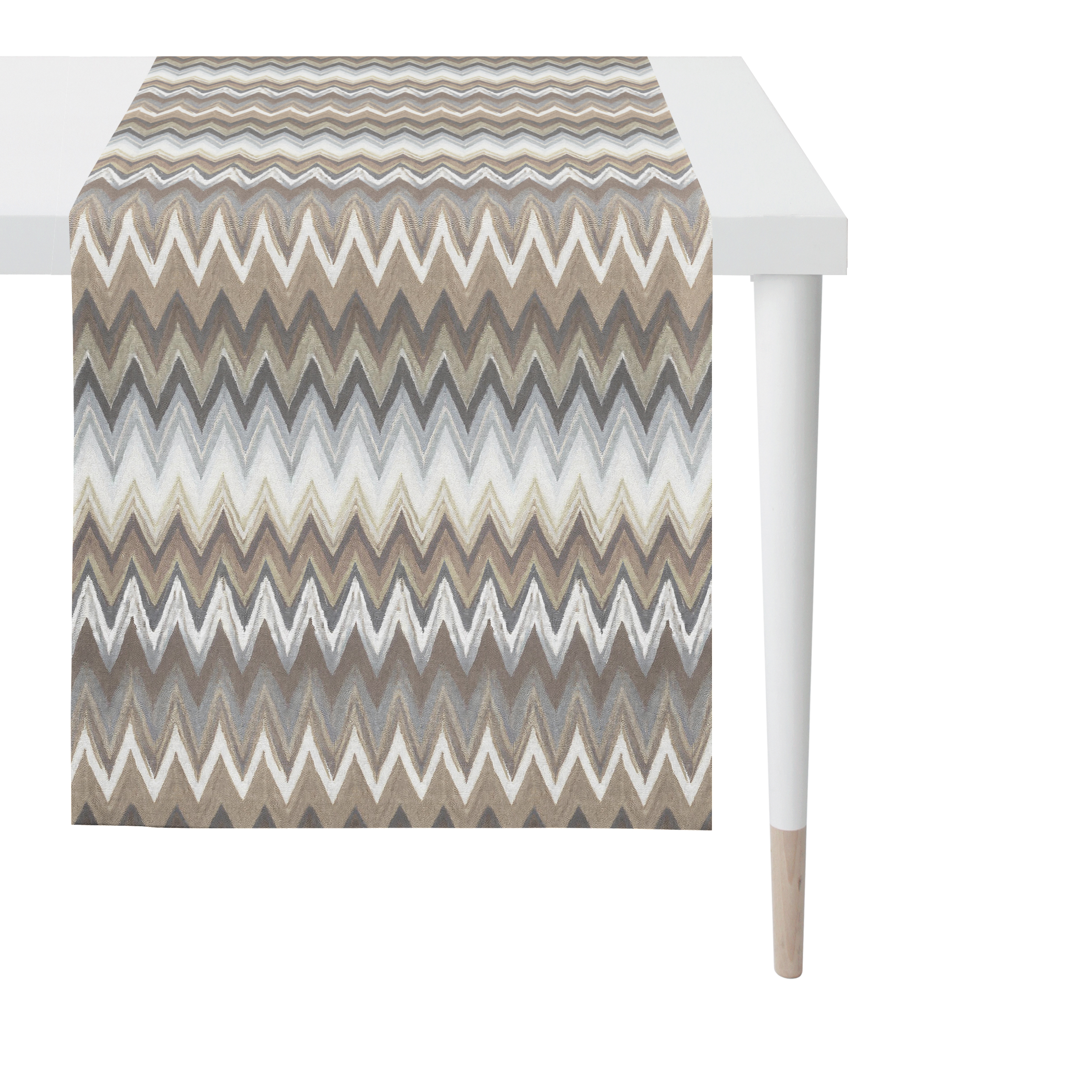 Läufer Zigzag, ca. 42X140cm - taupe