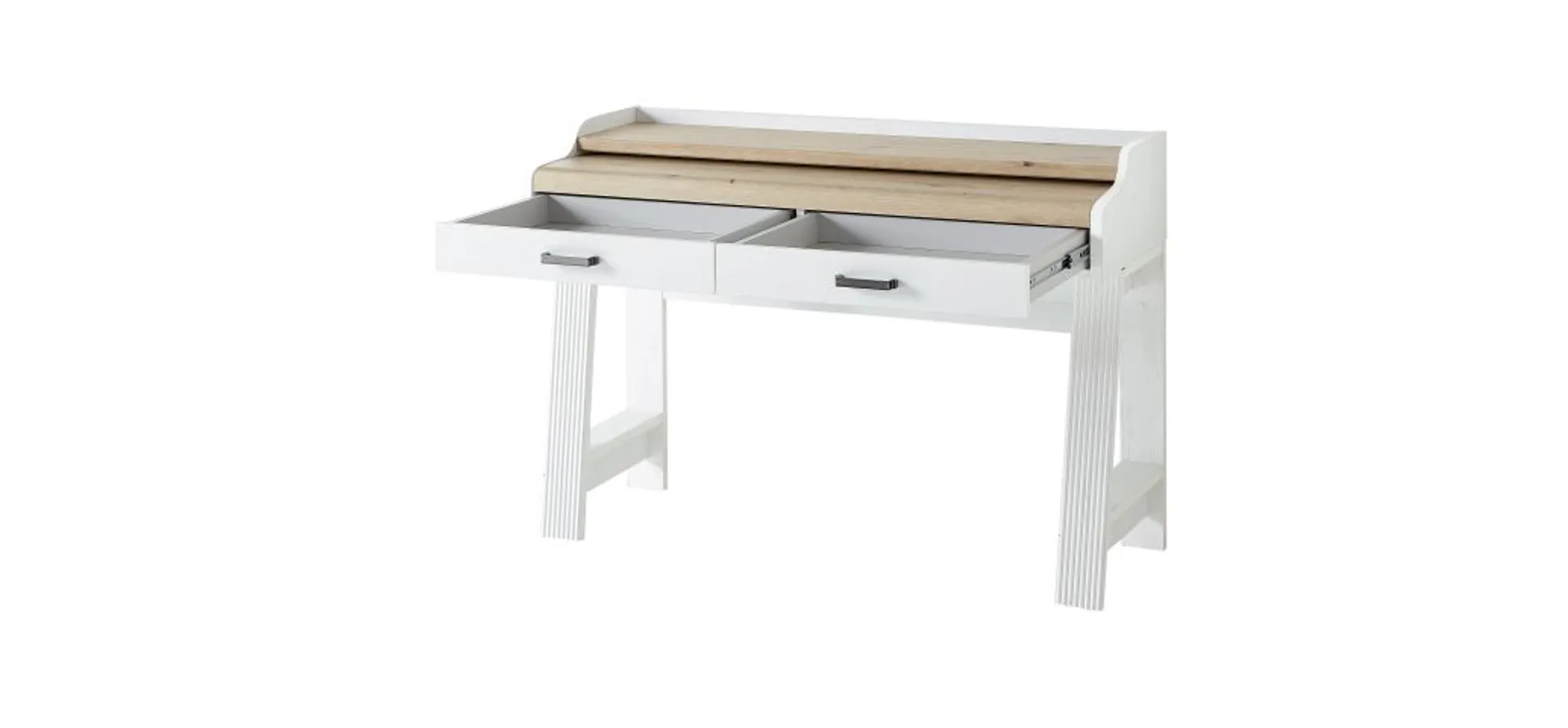 Konsol-/Homeoffice-Tisch - LB ca. 120x53 cm, Weiß, Artisan Eiche Nachbildung