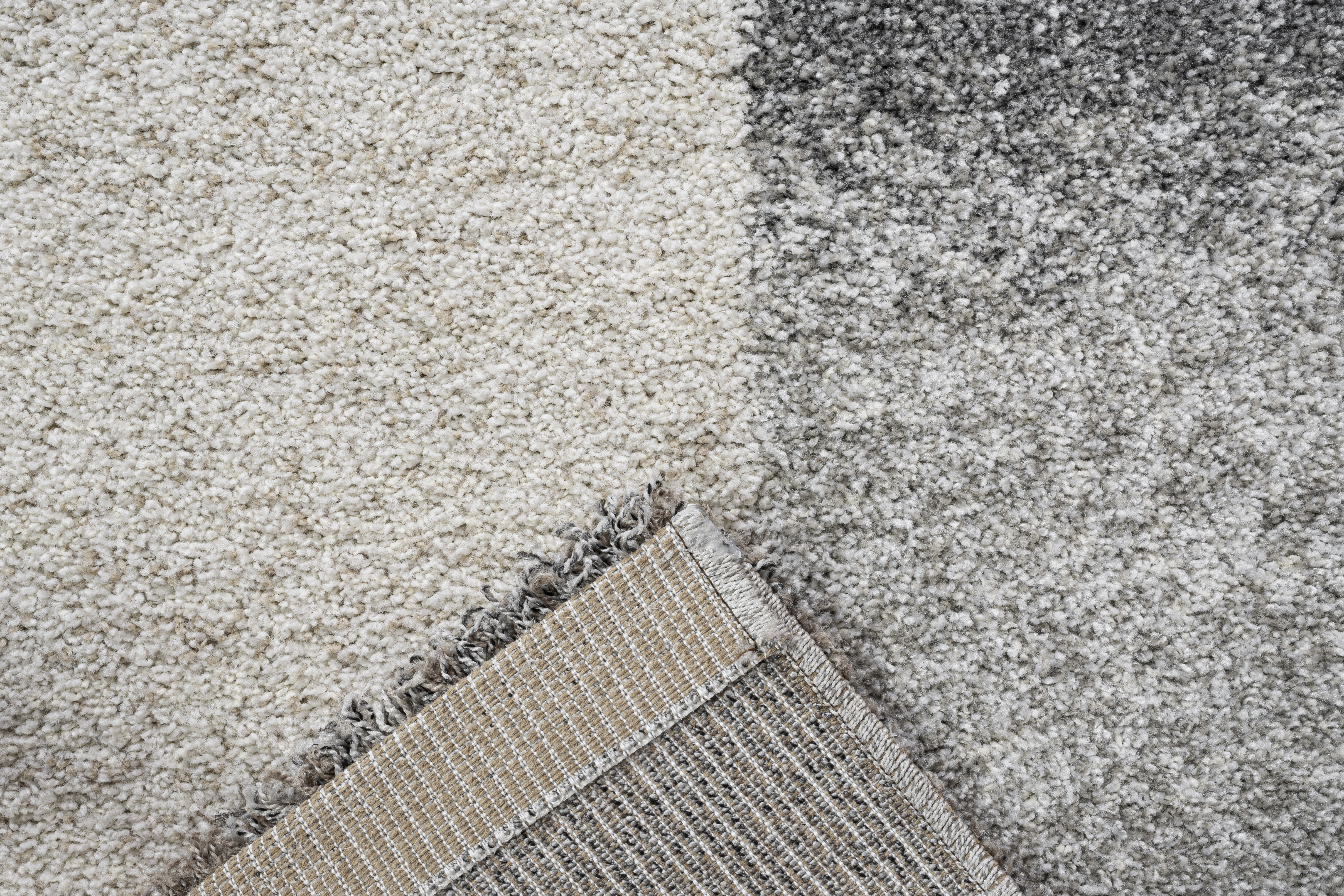 Webteppich, weiß-grau-braun, 80x150 cm - Rehari