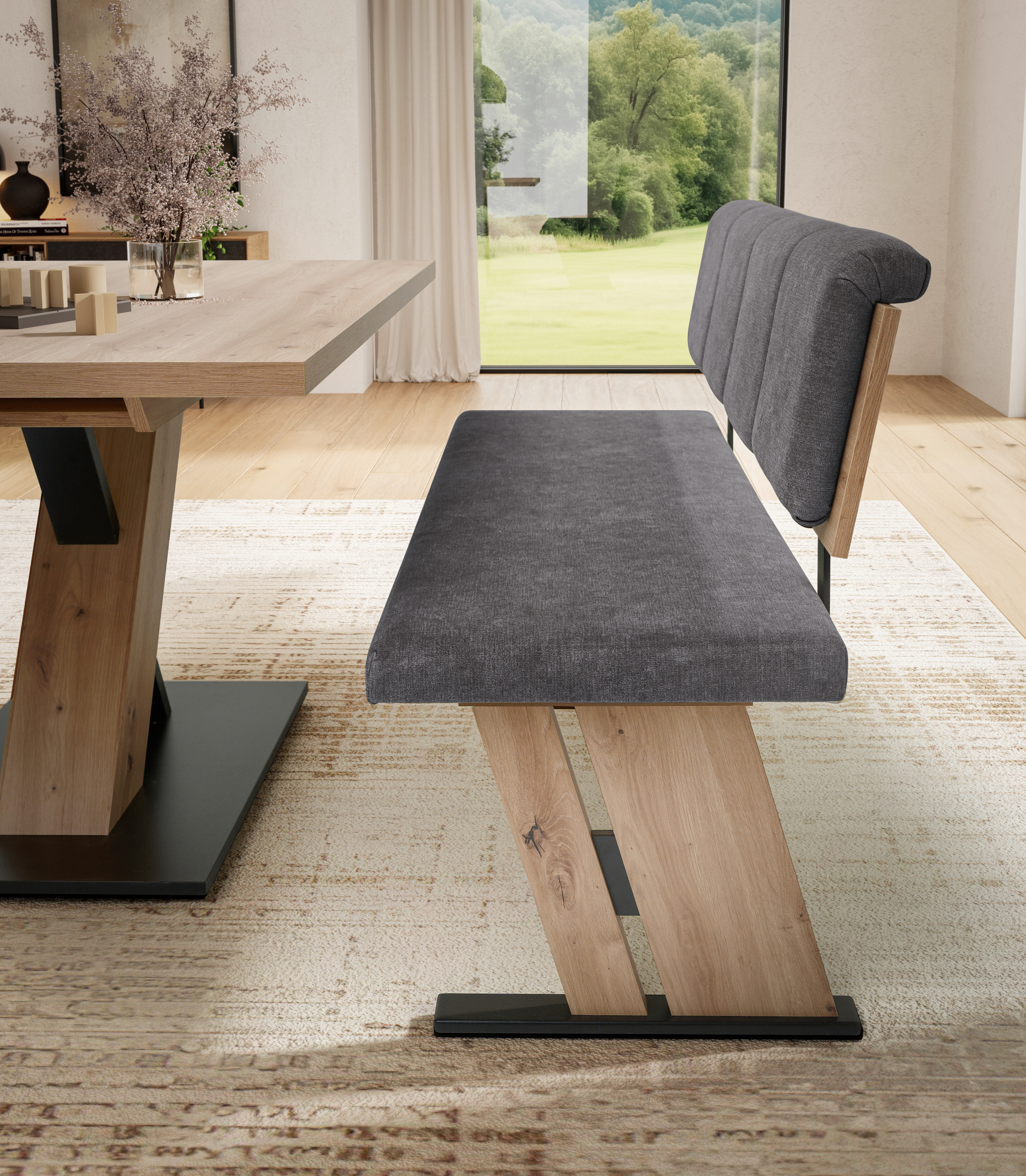 Bankkombination, Stoff mittelgrau - LS26 Catenova