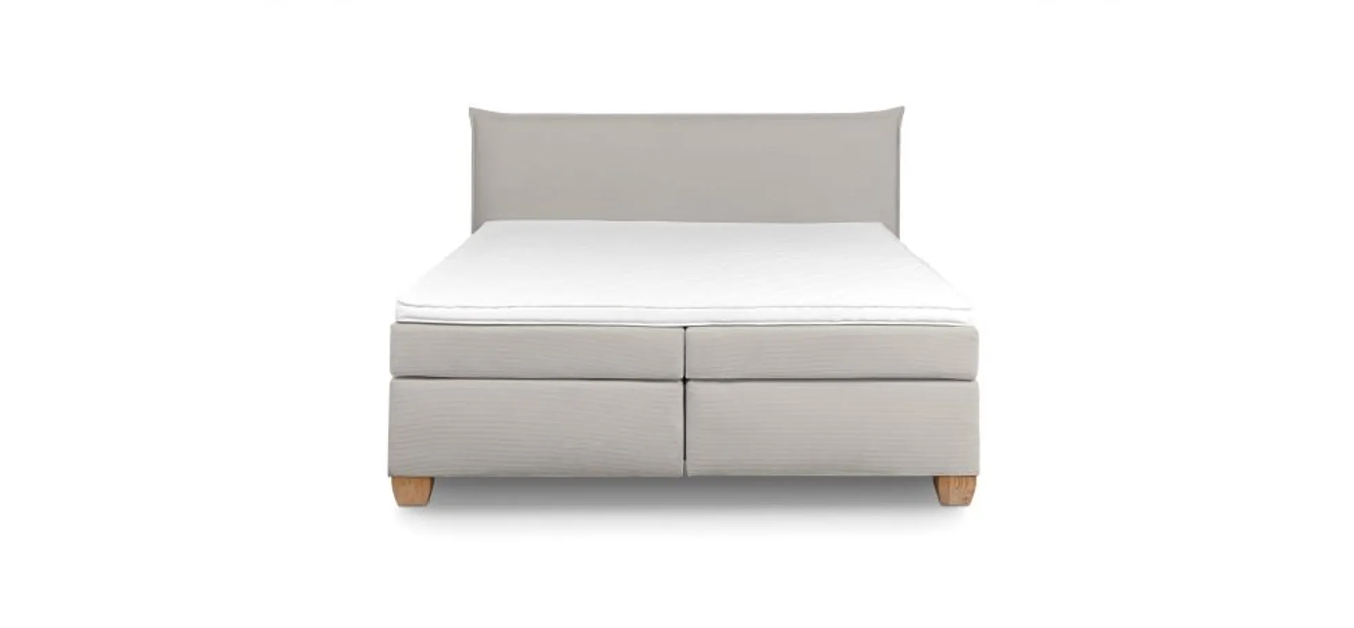  Boxspringbett HADAI- Liegefläche ca. 180x200 cm, Stoff, Hellgrau, Bonell/Bonell