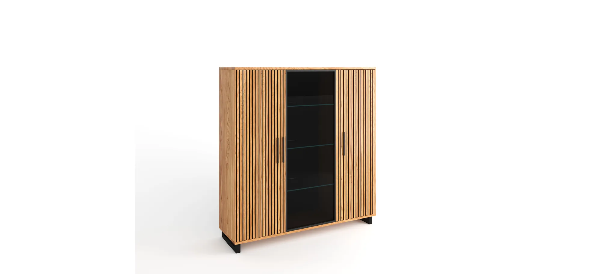 Highboard, Eiche teilmassiv geölt - Emila