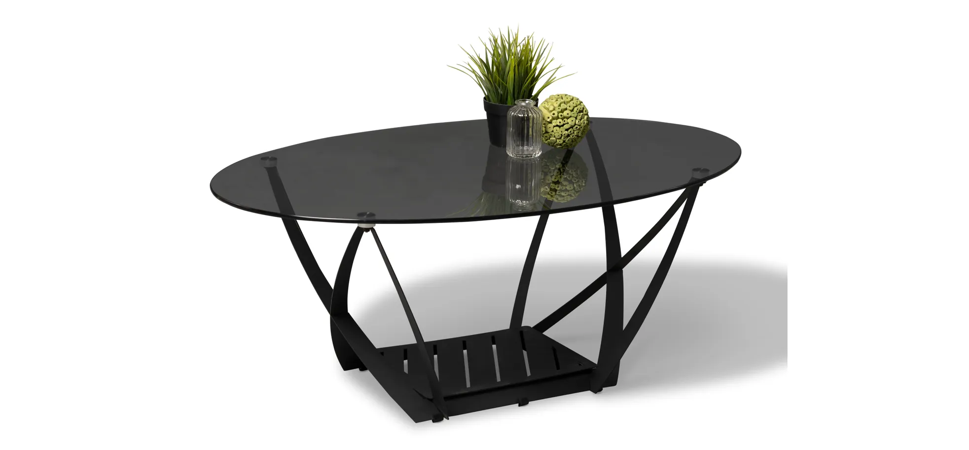 Couchtisch, Glasplatte, 100 cm breit - Mirja