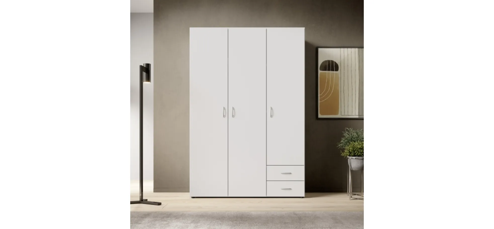 Drehtürenschrank- B ca. 120 cm, Weiß Drehtürenschrank- B ca. 120 cm, Weiß