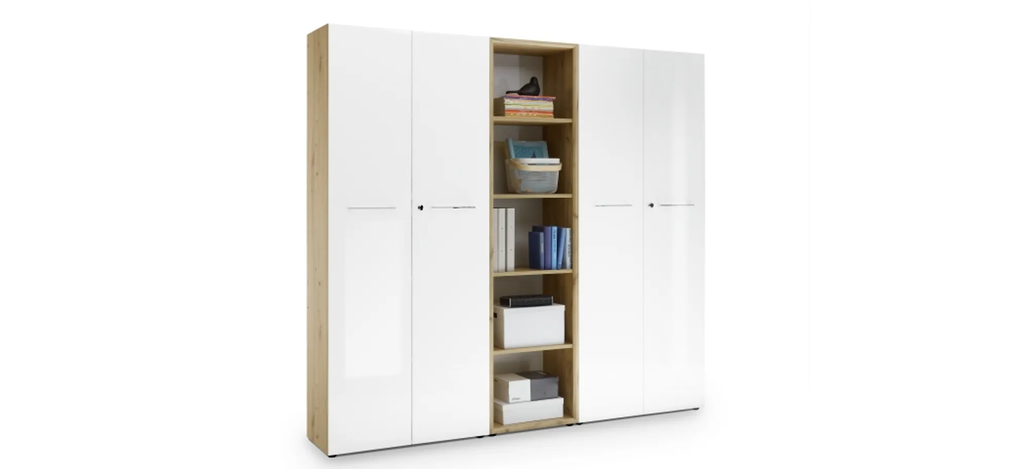 Aktenschrank GWEN - B/H/T ca. 80x196x37 cm, Eiche Dekor