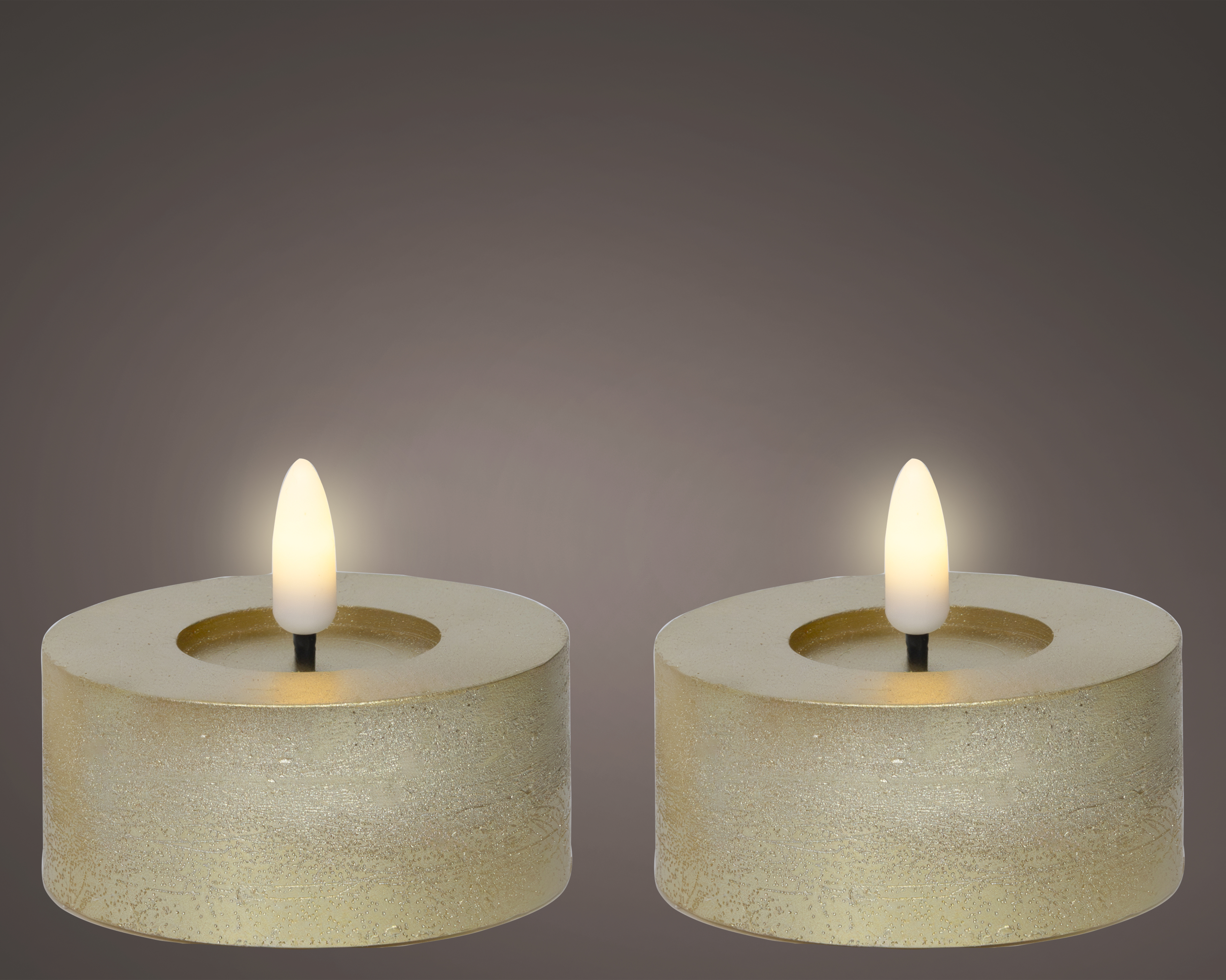 LED Teelicht Wachs - gold/warmes weiss, Wachs, Ø4.40-H5.20cm-1L